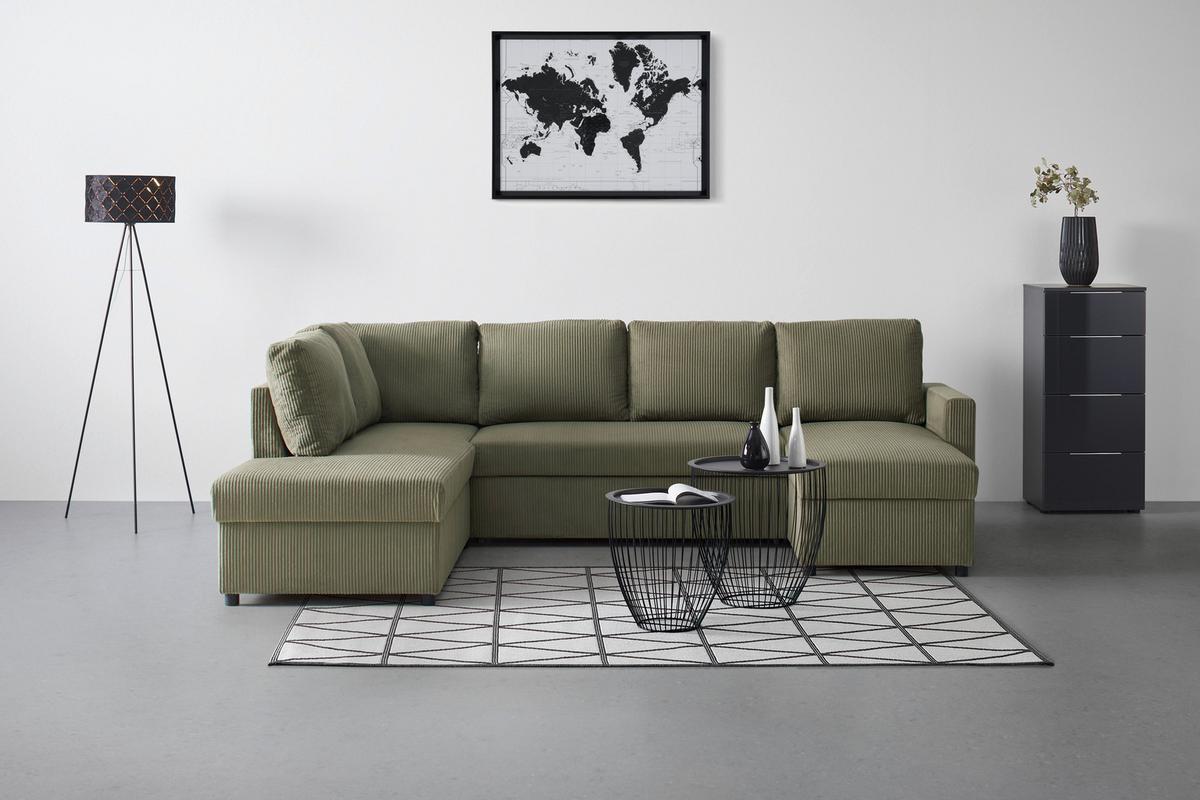 Sarokkanapé Martina - zöld, Modern, faalapú anyag/textil (204/276/146cm) - Mömax