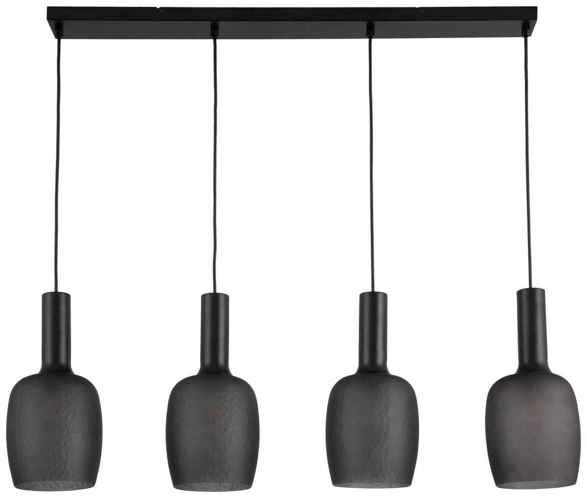 LAMPA WISZĄCA SUNA - czarny chrom, Trend, metal/szkło (98/15/140cm) - Novel