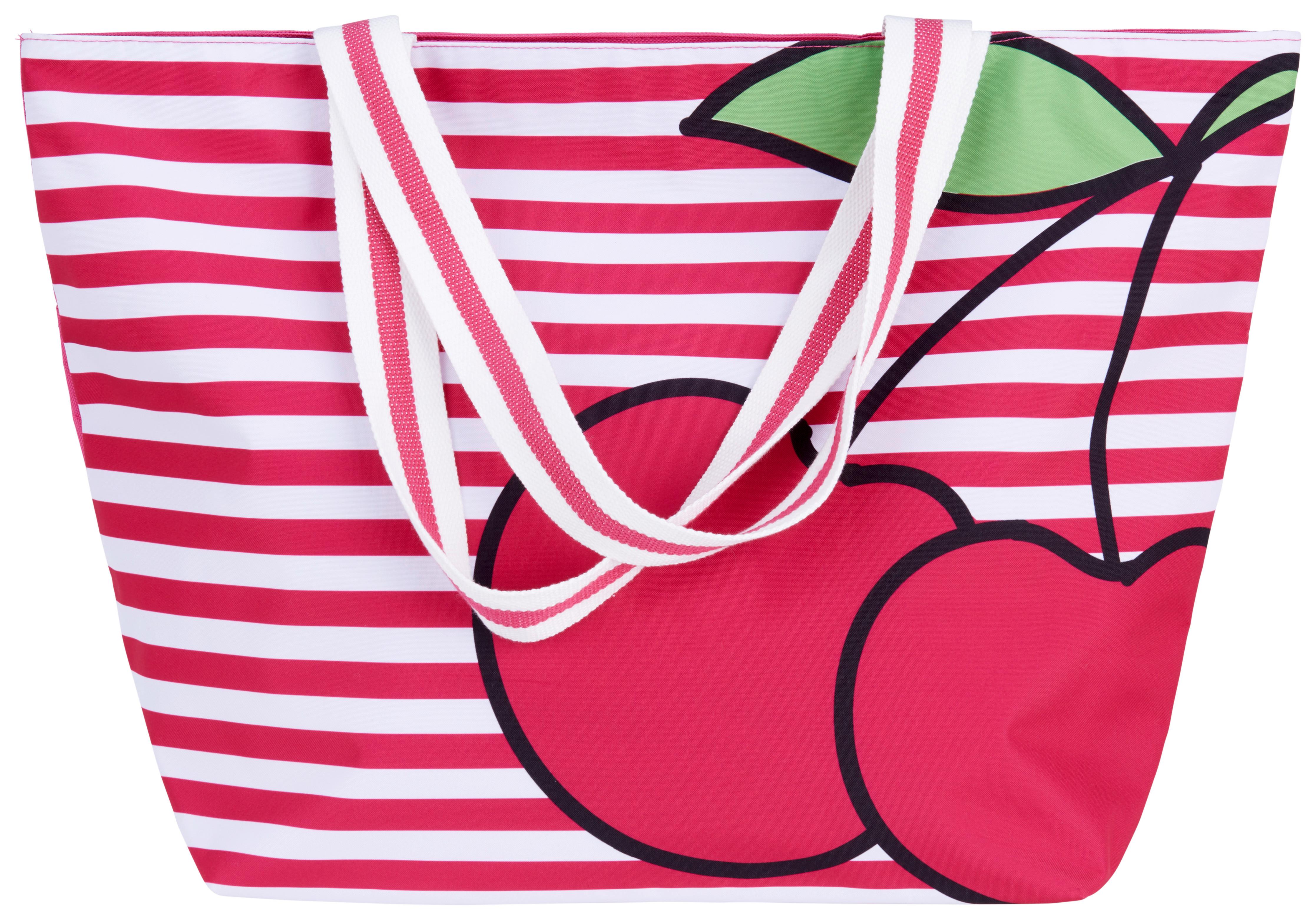 torba plażowa CELINE - jaskrawy róż/zielony, tkanina (58/40/20cm) - Modern Living