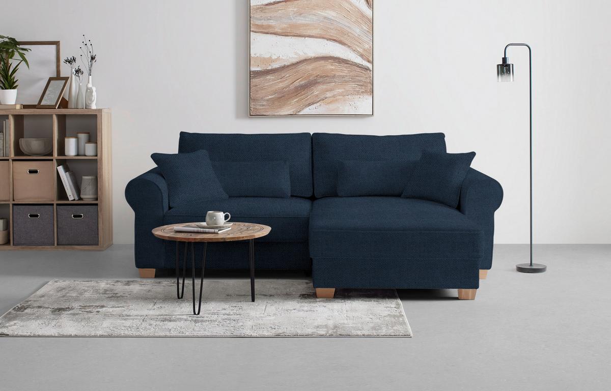 Wohnlandschaft Angelo Dunkelblau - Dunkelblau, MODERN, Holz/Holzwerkstoff (255/185cm) - Mömax