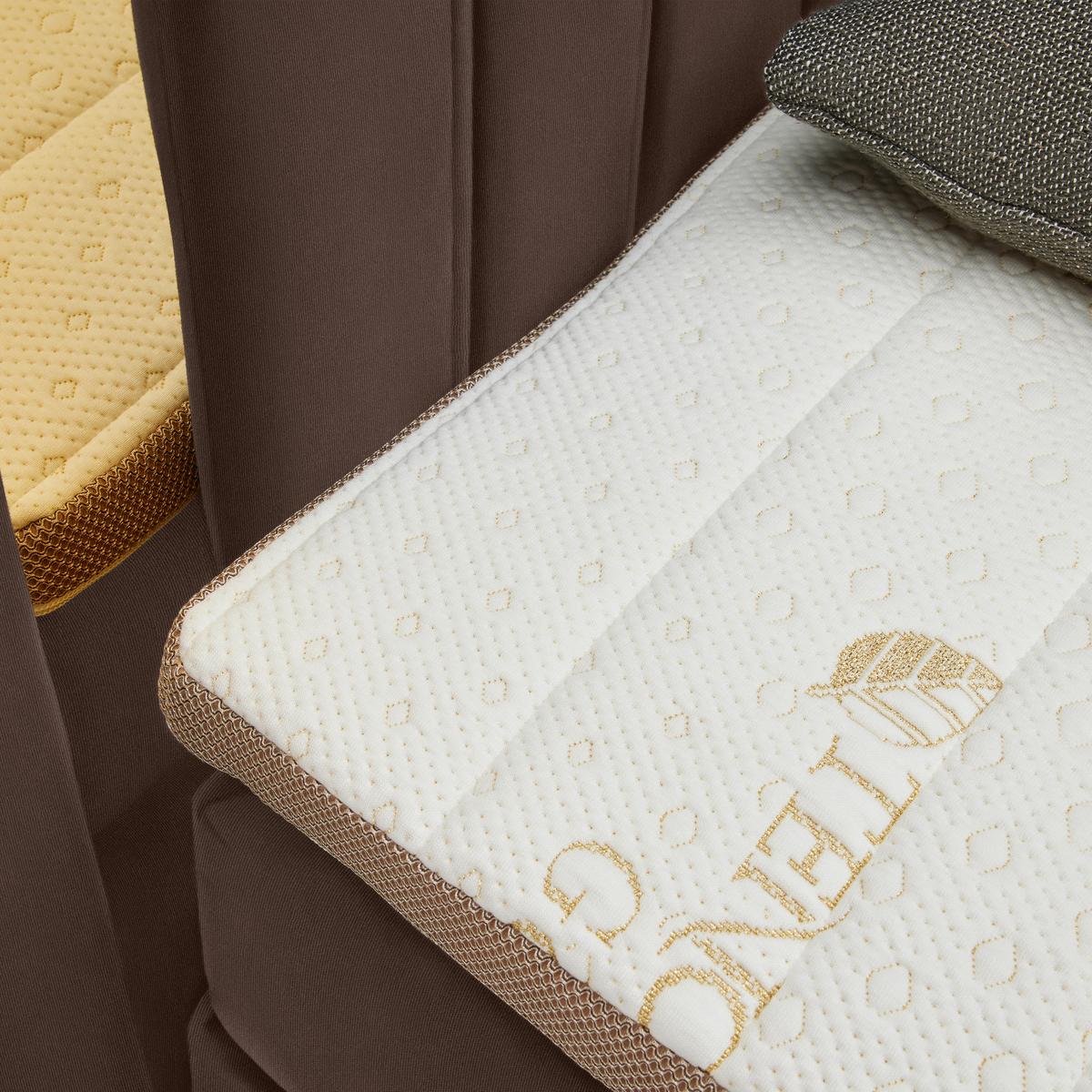 PAT BOXSPRING MINOLA GOLD EXKLUZIV - alună, Konventionell, textil (180/200cm) - Premium Living
