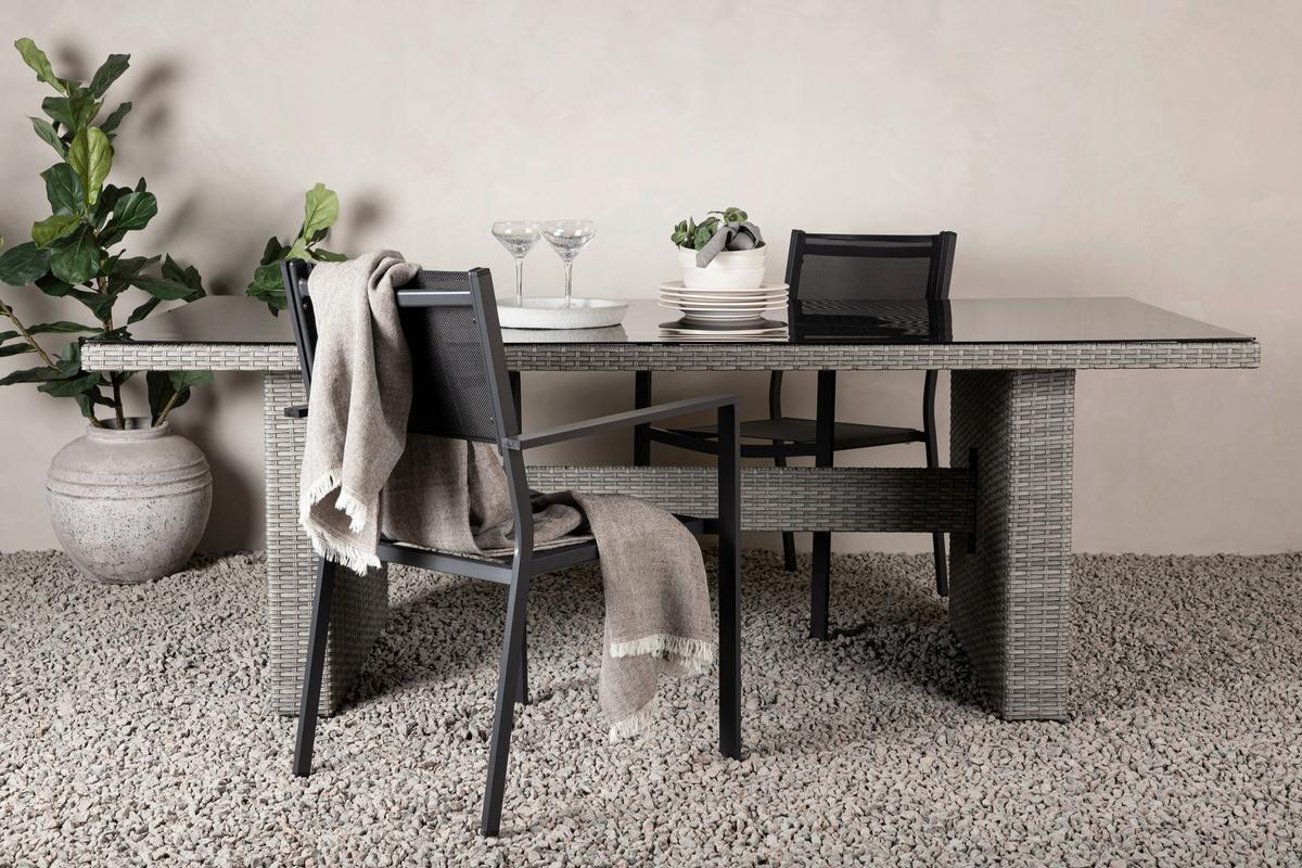 Gartentisch Padova ca. 200x100x74 cm Grau - Grau, KONVENTIONELL, Kunststoff (200/100/74cm) - Gardenson