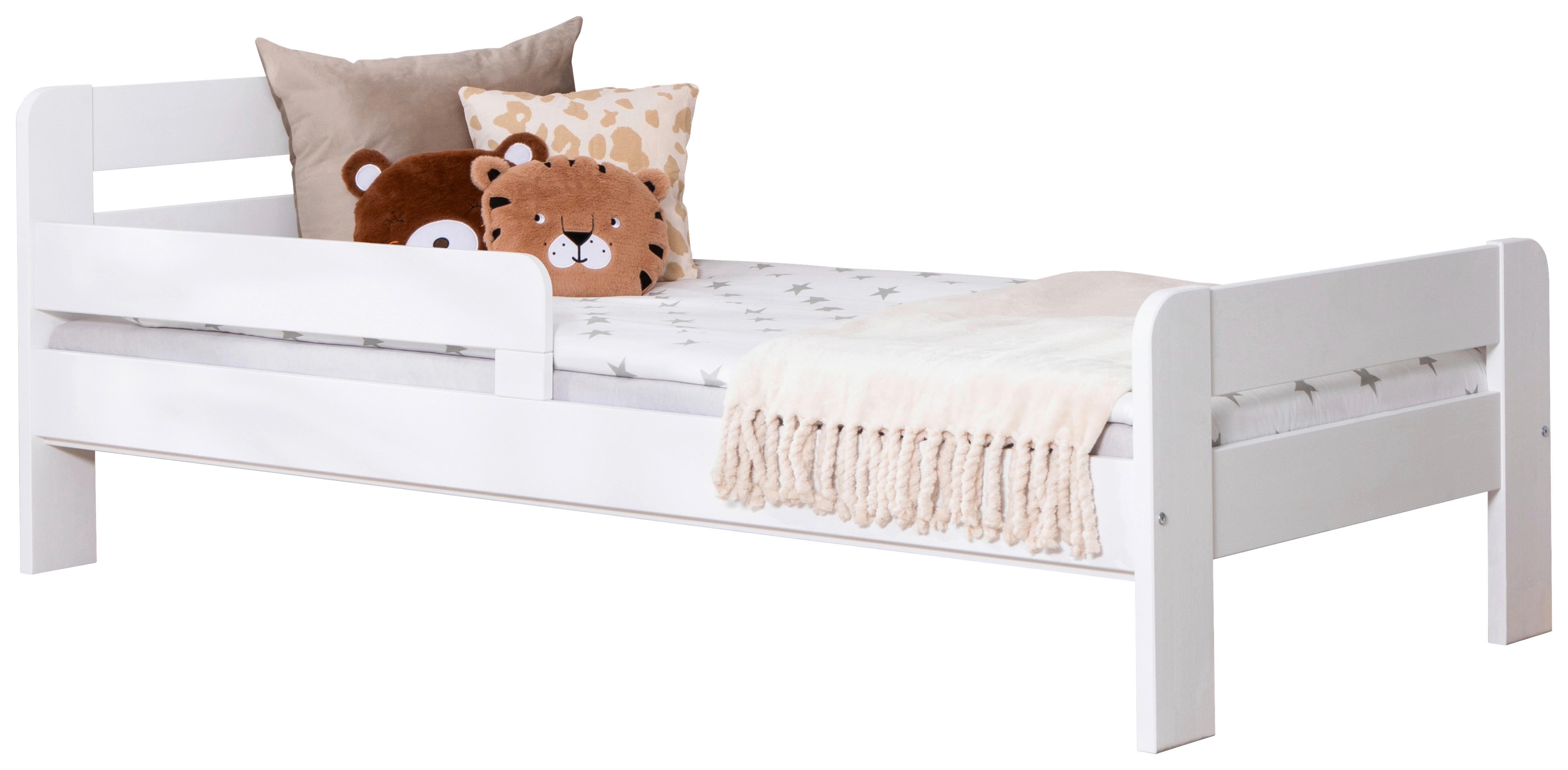 Bett Bennet mit Rausfallschutz ca. 90x200 cm Weiß - Weiß, MODERN, Holz (90/200cm) - MID.YOU