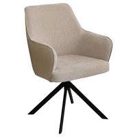 KRZESŁO Z PODŁOKIETNIKAMI BARI - beżowy/czarny, Design, metal/tkanina (58/87/64,5cm) - Novel
