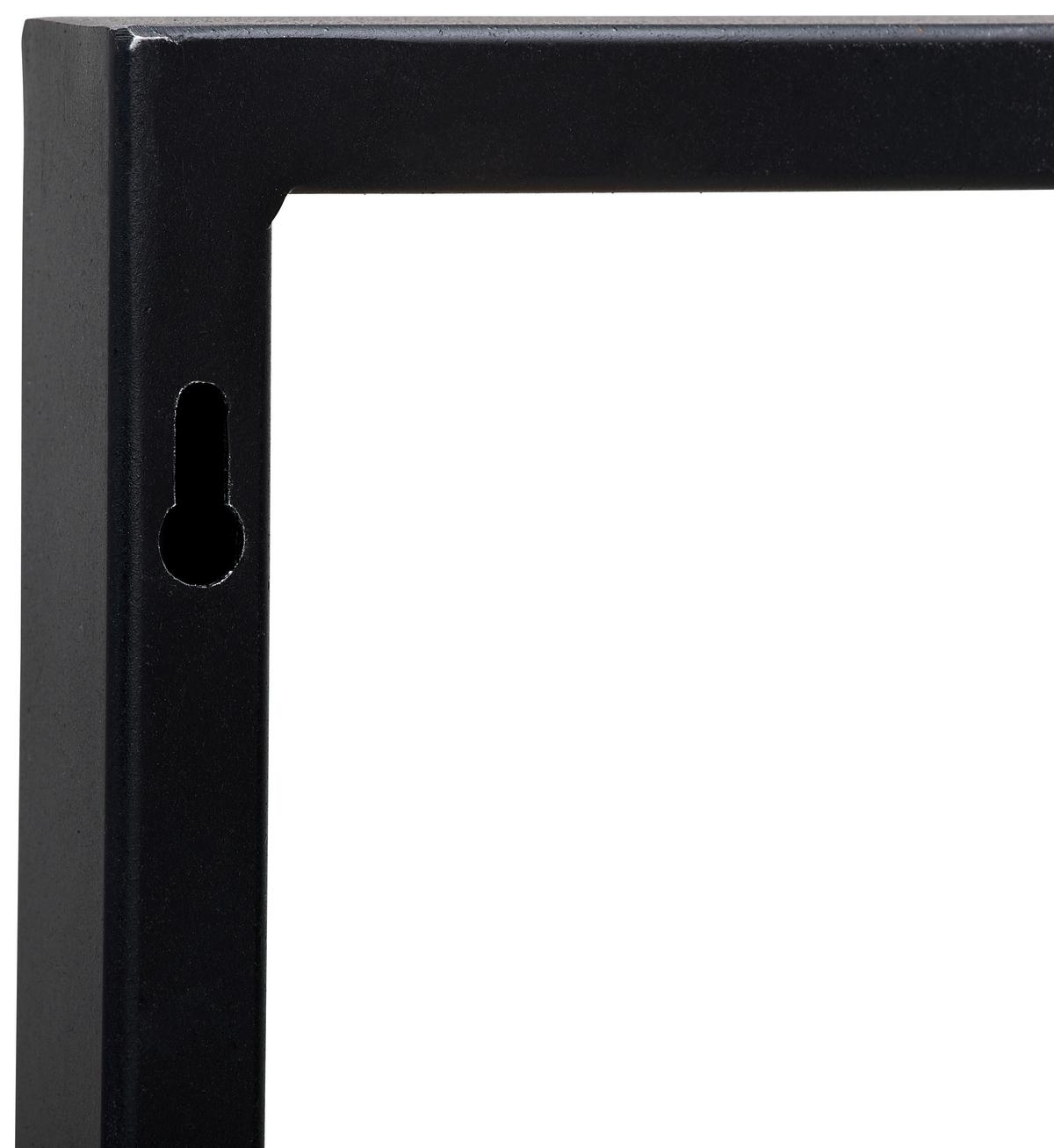 REGAŁ ŚCIENNY PORTO - czarny, Trend, metal/drewno (25/75/20cm) - Livetastic