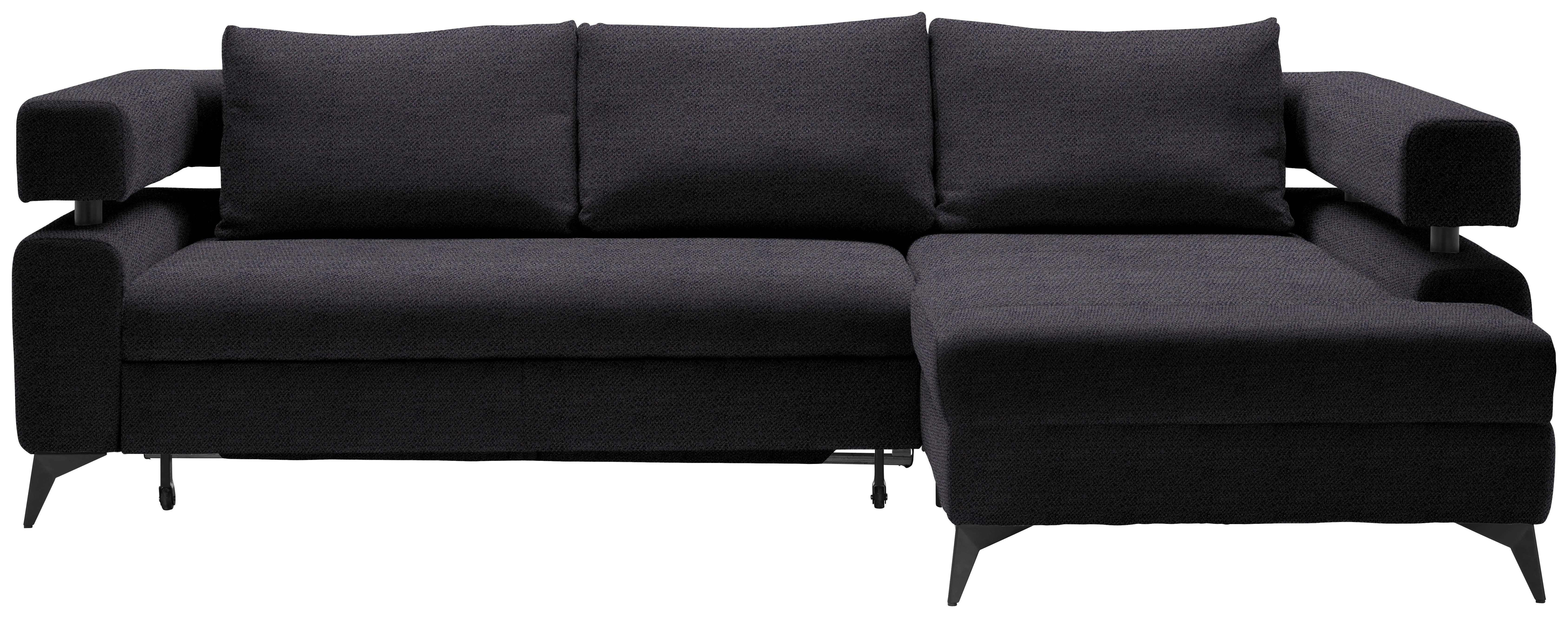 Kutna Garnitura Rosalie - crna, Konvencionalno, tekstil/metal (265/184cm) - Modern Living