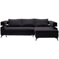 Kutna Garnitura Rosalie - crna, Konvencionalno, tekstil/metal (265/184cm) - Modern Living