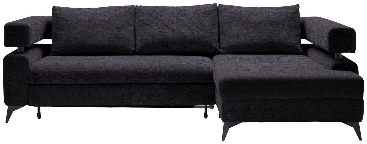 Kutna Garnitura Rosalie - crna, Konvencionalno, tekstil/metal (265/184cm) - Modern Living