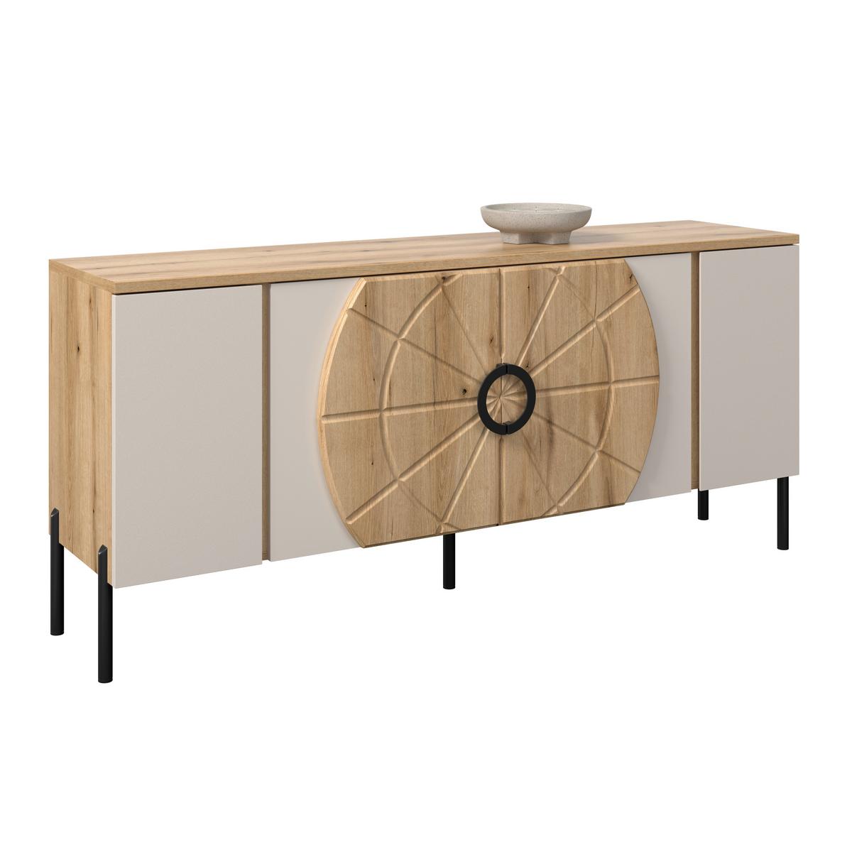 Tv Komoda Hong Kong - kašmir/boja hrasta, Trendi, metal/pločasti materijal (160/71,9/37,5cm) - Modern Living