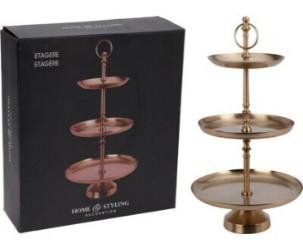 Süteményes Állvány Cake - aranyszínű, fém (30/50cm)