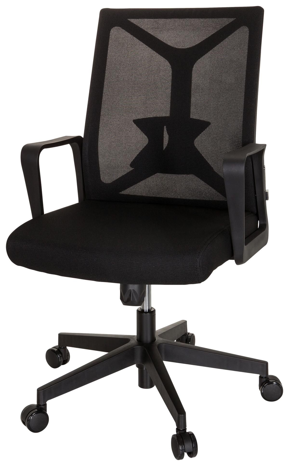 Pisarniški Stol Enco, Črna - črna, Moderno, umetna masa/tekstil (57/97/62cm) - MID.YOU