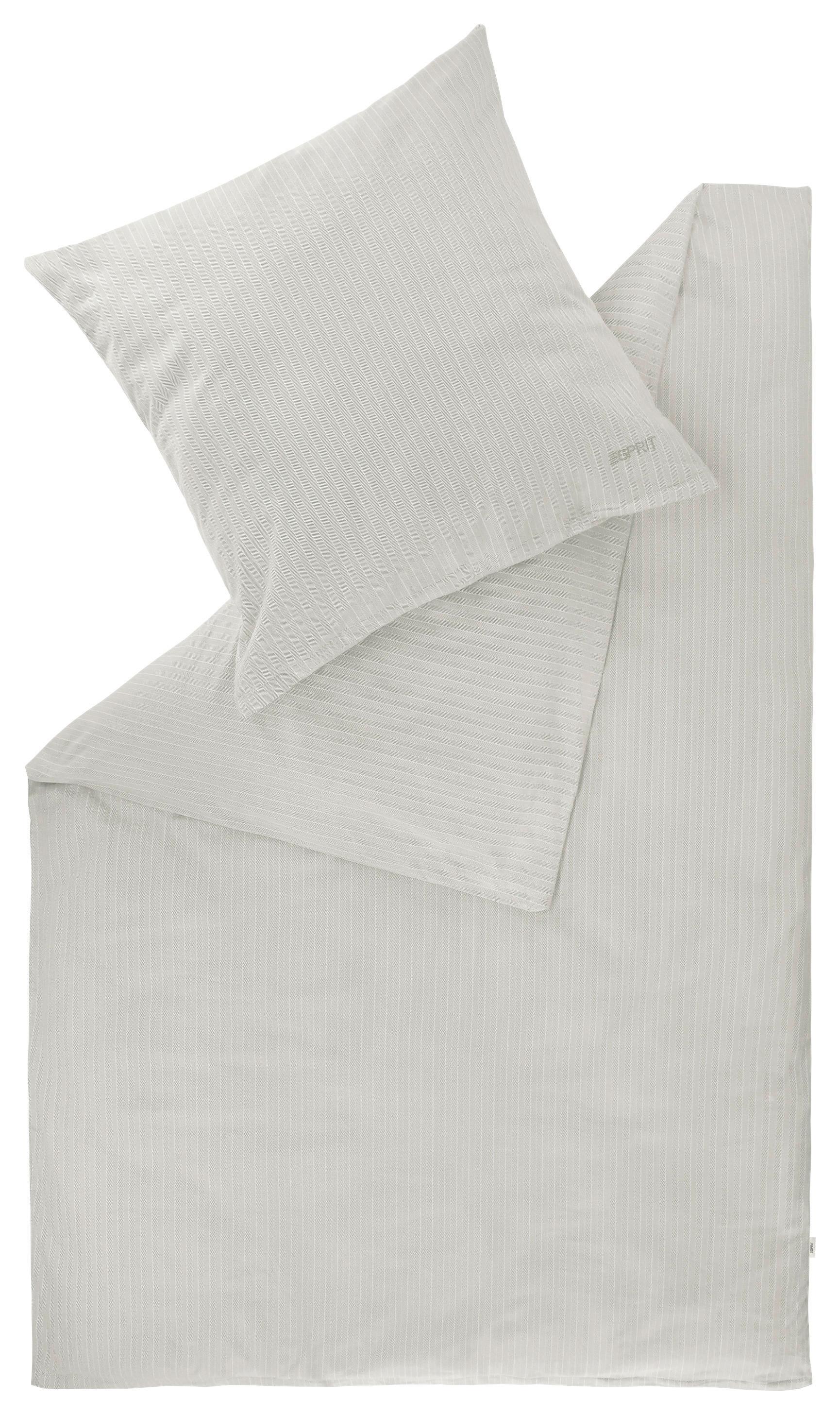 POŚCIEL E-HERRINGBONE - jasnoszary/szary, Design, tkanina (155/220cm) - Esprit