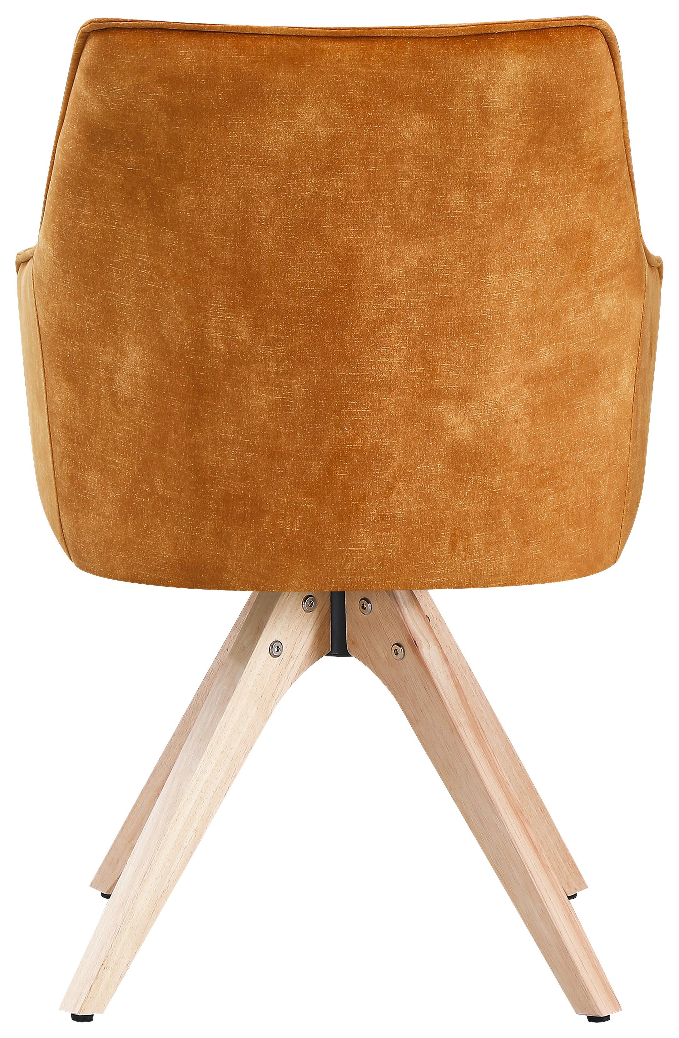 Stol Lisa, Zlata - zlate barve/siva, Konvencionalno, tekstil/les (62/83/63cm)