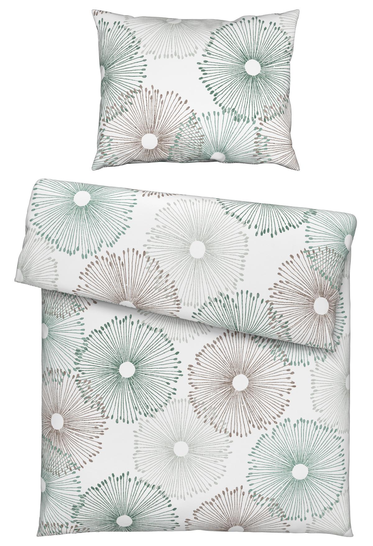 Ágyneműhuzat-garnitúra Mila - fehér/zöld, Natur, textil (140/200cm) - Modern Living