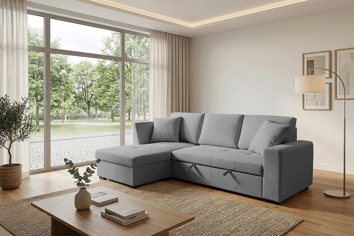 Kutna Garnitura Lukas - siva, Trend, tekstil (158/239cm) - Modern Living