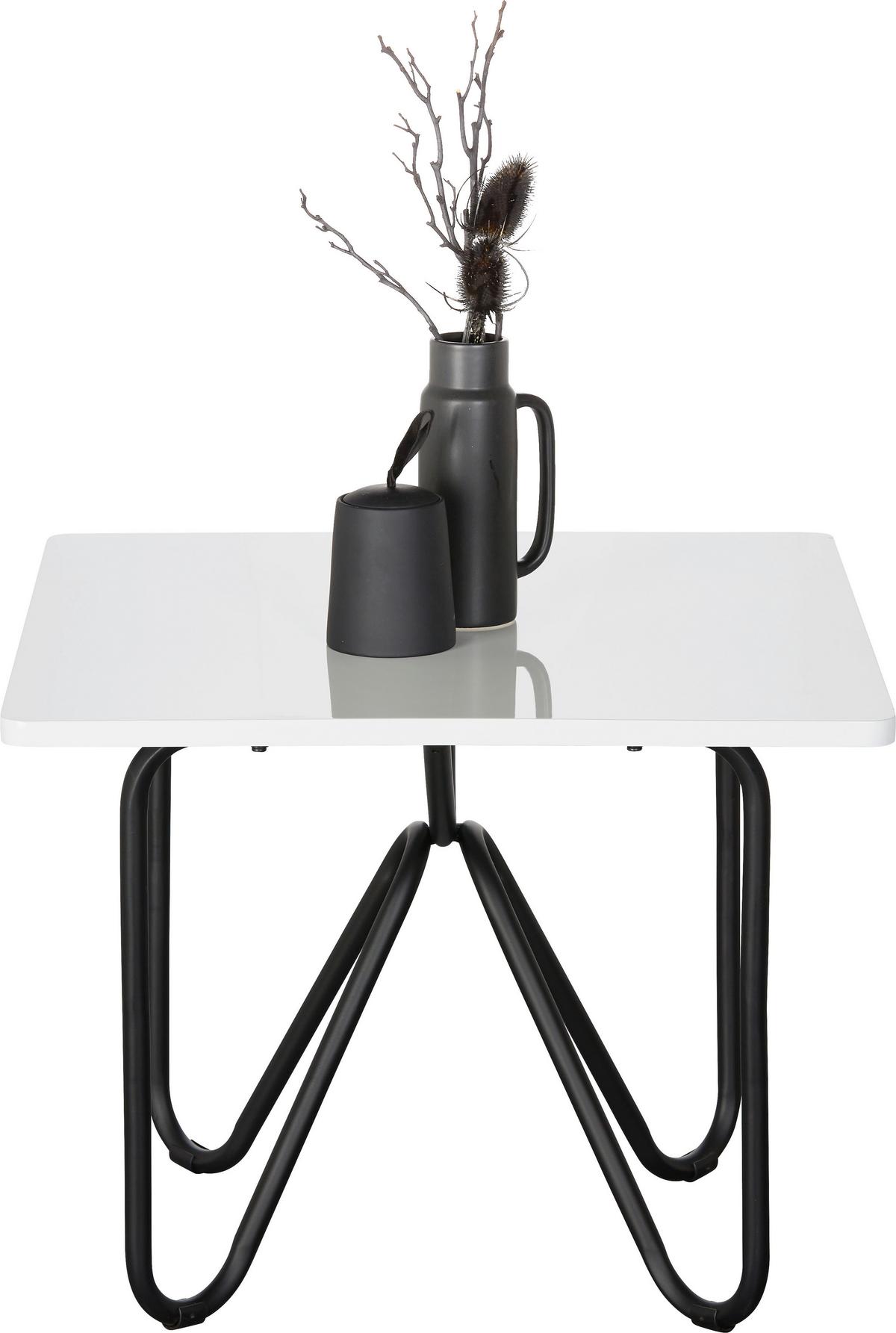 Couchtisch in Schwarz/Weiss - Weiss/Schwarz, Modern, Holzwerkstoff/Metall (60/60/47cm) - Mömax
