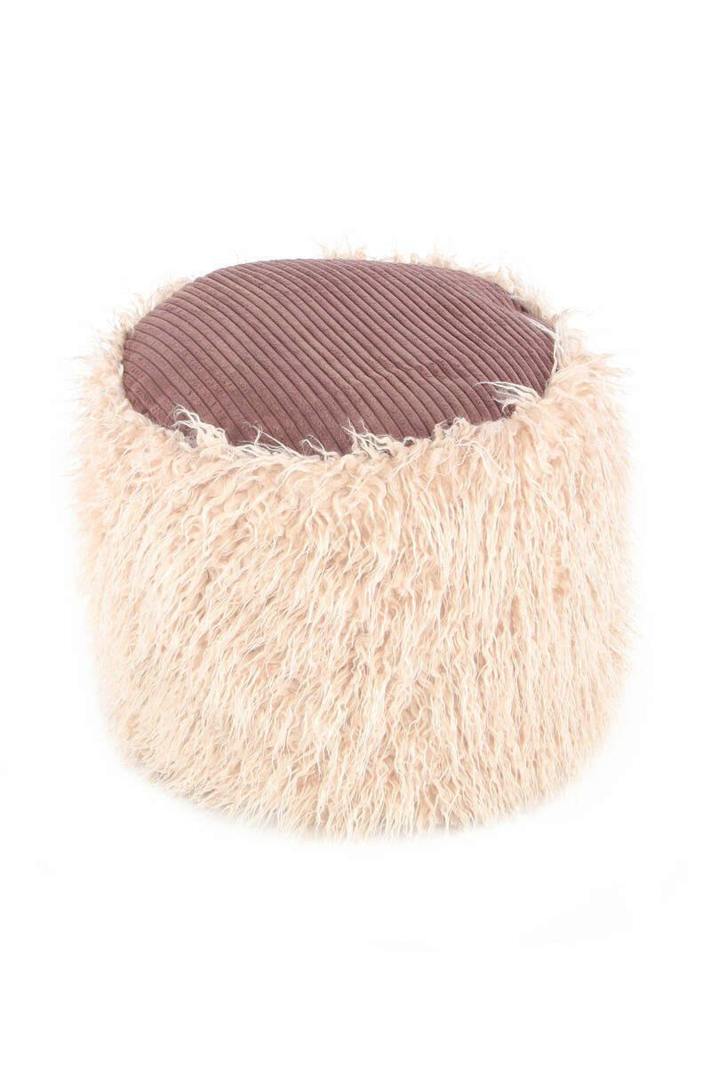 POUF Pouf in Braun und Beige - Beige, Basics, Kunststoff (45/38/45cm) - Kayoom
