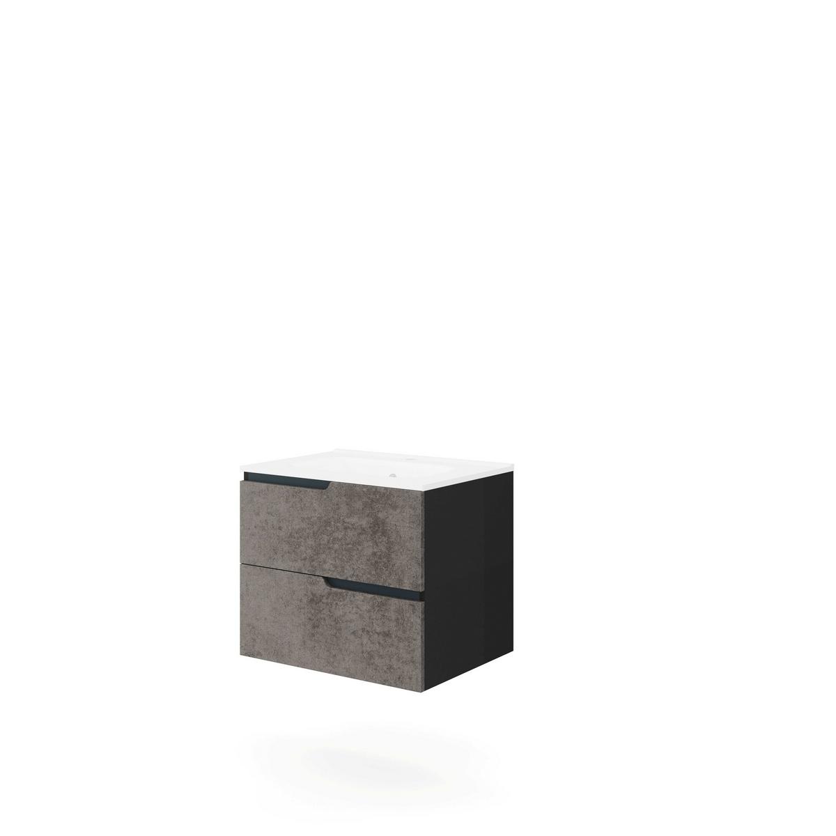 MASCĂ PENTRU LAVOAR WINTER - alb/gri închis, Modern, ceramică/material pe bază de lemn (61/53/46cm)