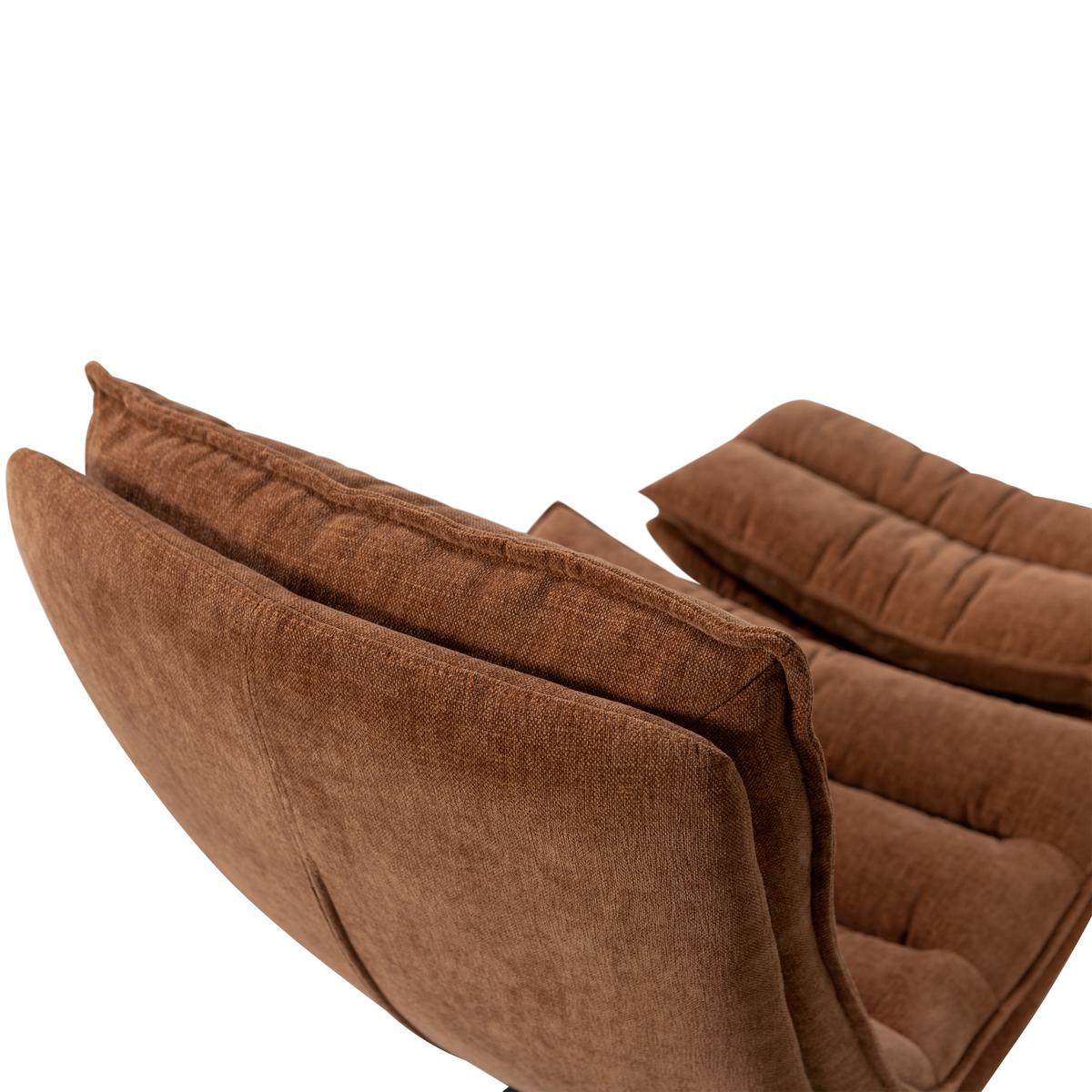 SESSELSET Kube Braun B: 77cm - Schwarz/Braun, Design, Textil/Metall (77/97/69cm) - Livetastic