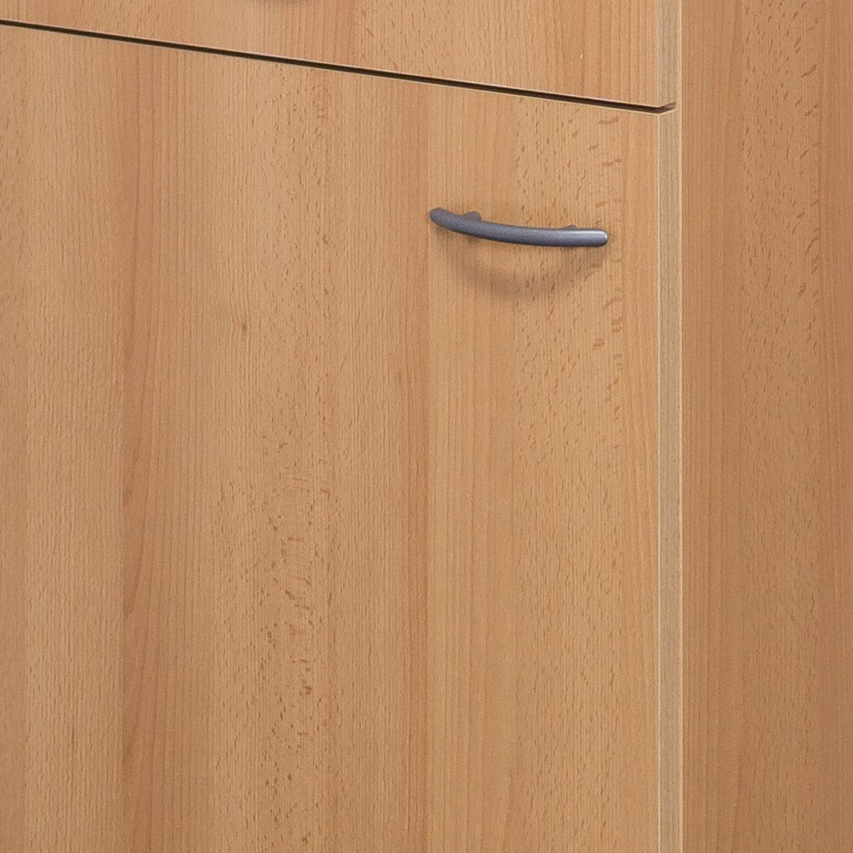Küchenunterschrank in Buchefarbe 'Nano' - Edelstahlfarben/Beige, MODERN, Holzwerkstoff/Kunststoff (50/85/57cm) - FlexWell