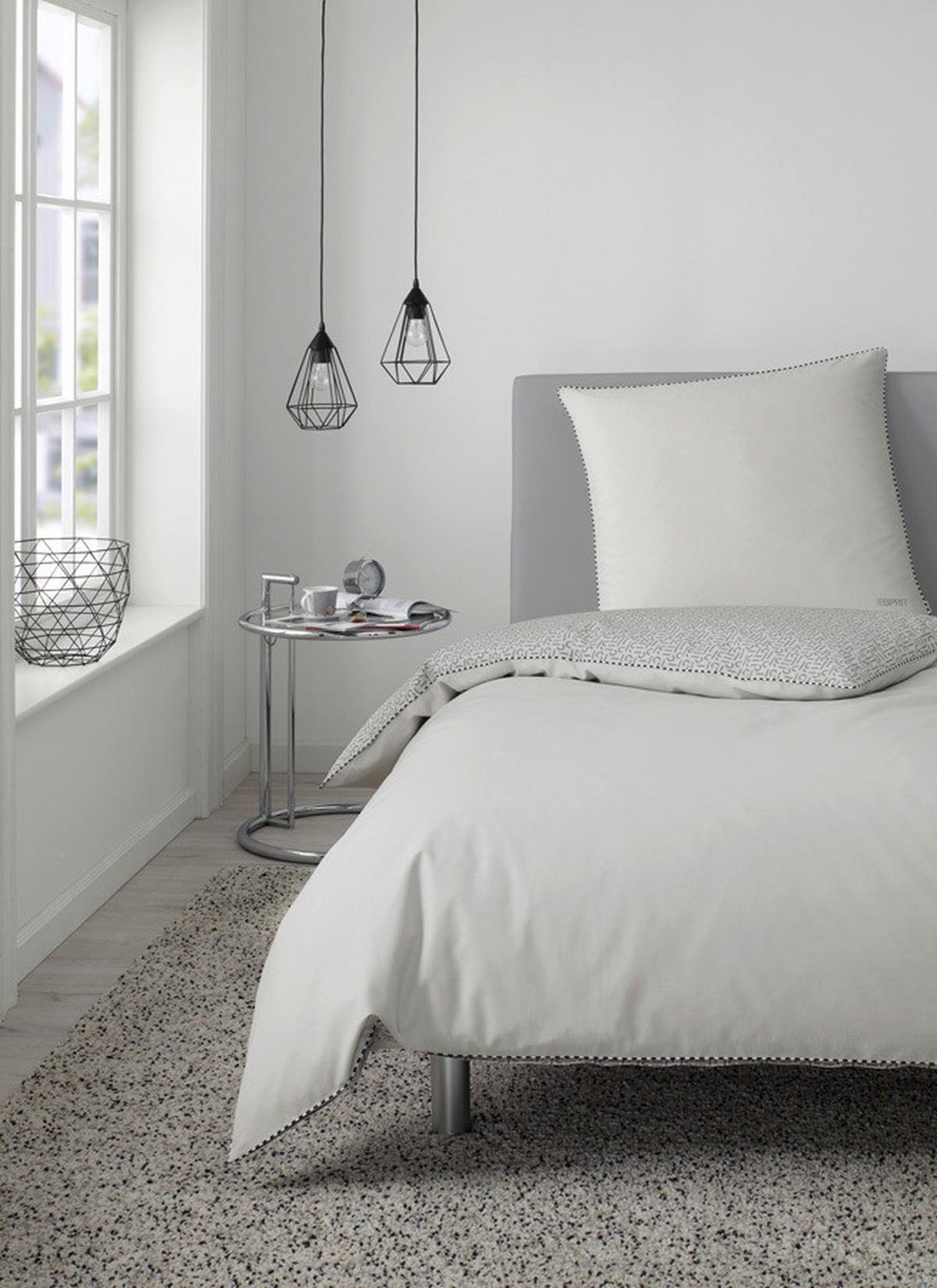 POŚCIEL DWUSTRONNA E-SCATTER - jasnoszary/szary, Basics, tkanina (135/200cm) - Esprit