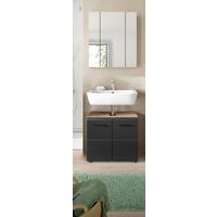 Kopalnica Ice, Črna, Barva Hrasta, 2-Delna - črna/temni hrast, Basics, umetna masa/leseni material (60cm) - MID.YOU