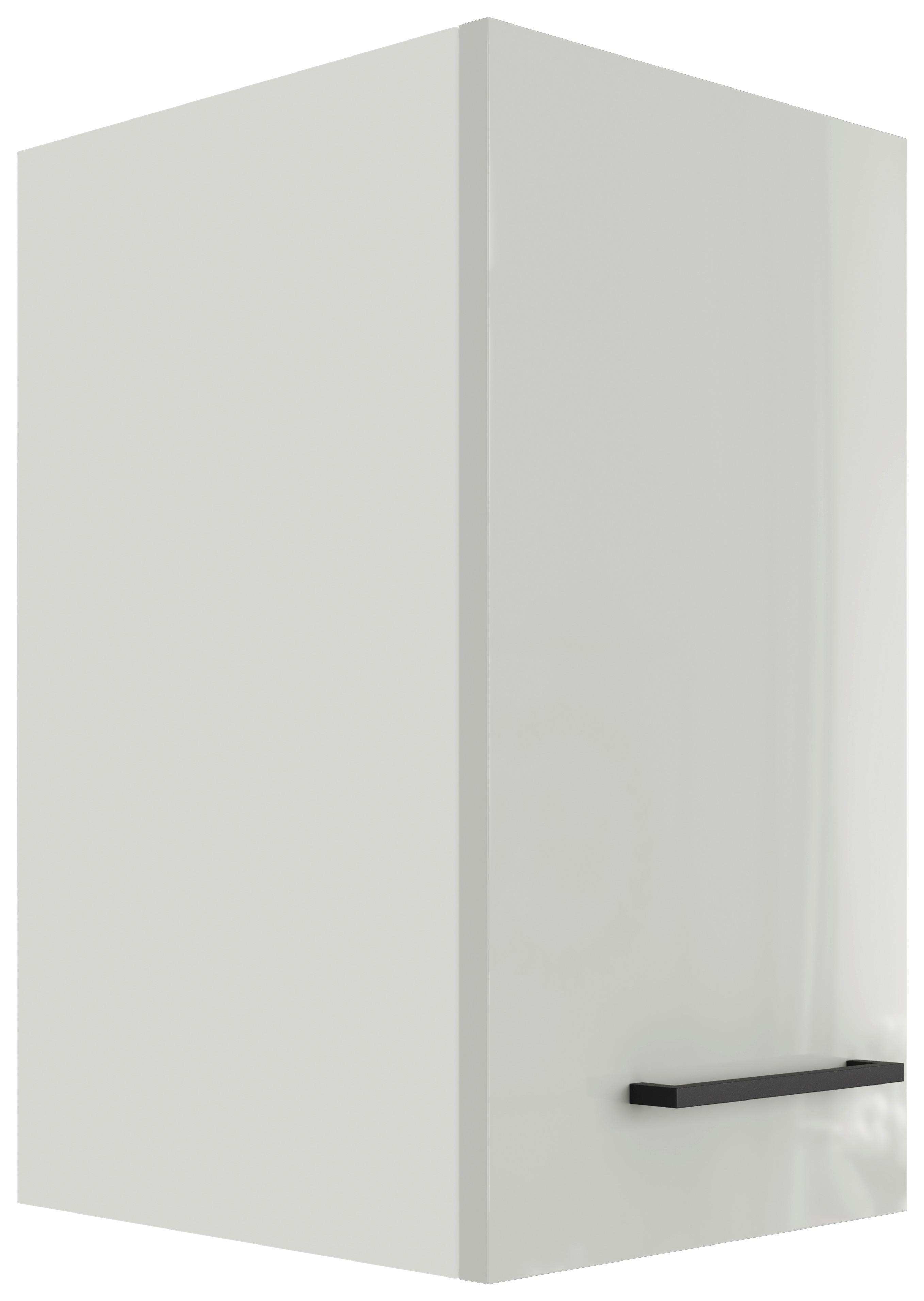 Küchenoberschrank in Lichtgrau glänzend - Schwarz/Grau, MODERN, Holzwerkstoff/Metall (30/54/32cm) - FlexWell