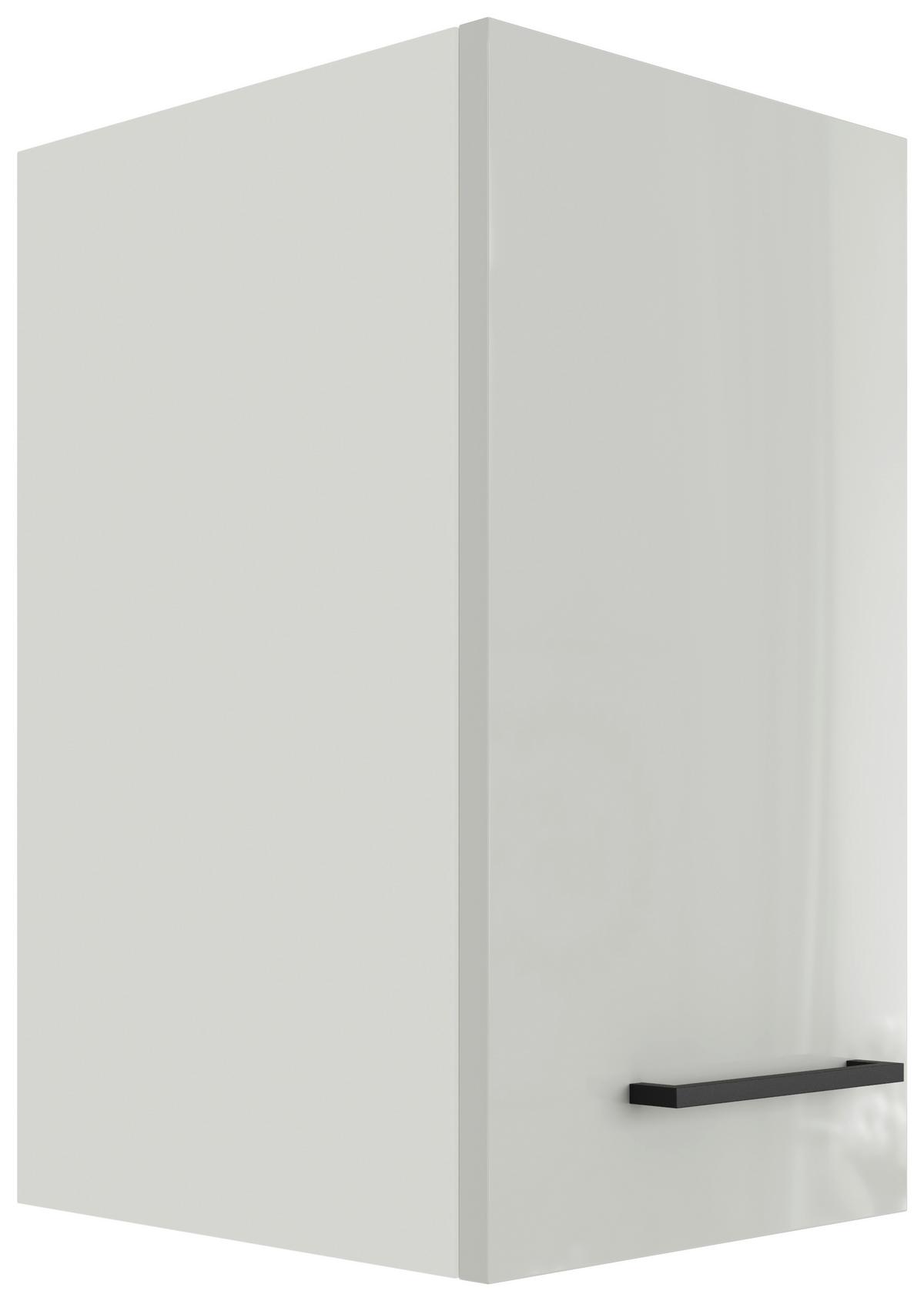 Küchenoberschrank in Lichtgrau glänzend - Schwarz/Grau, MODERN, Holzwerkstoff/Metall (30/54/32cm) - FlexWell