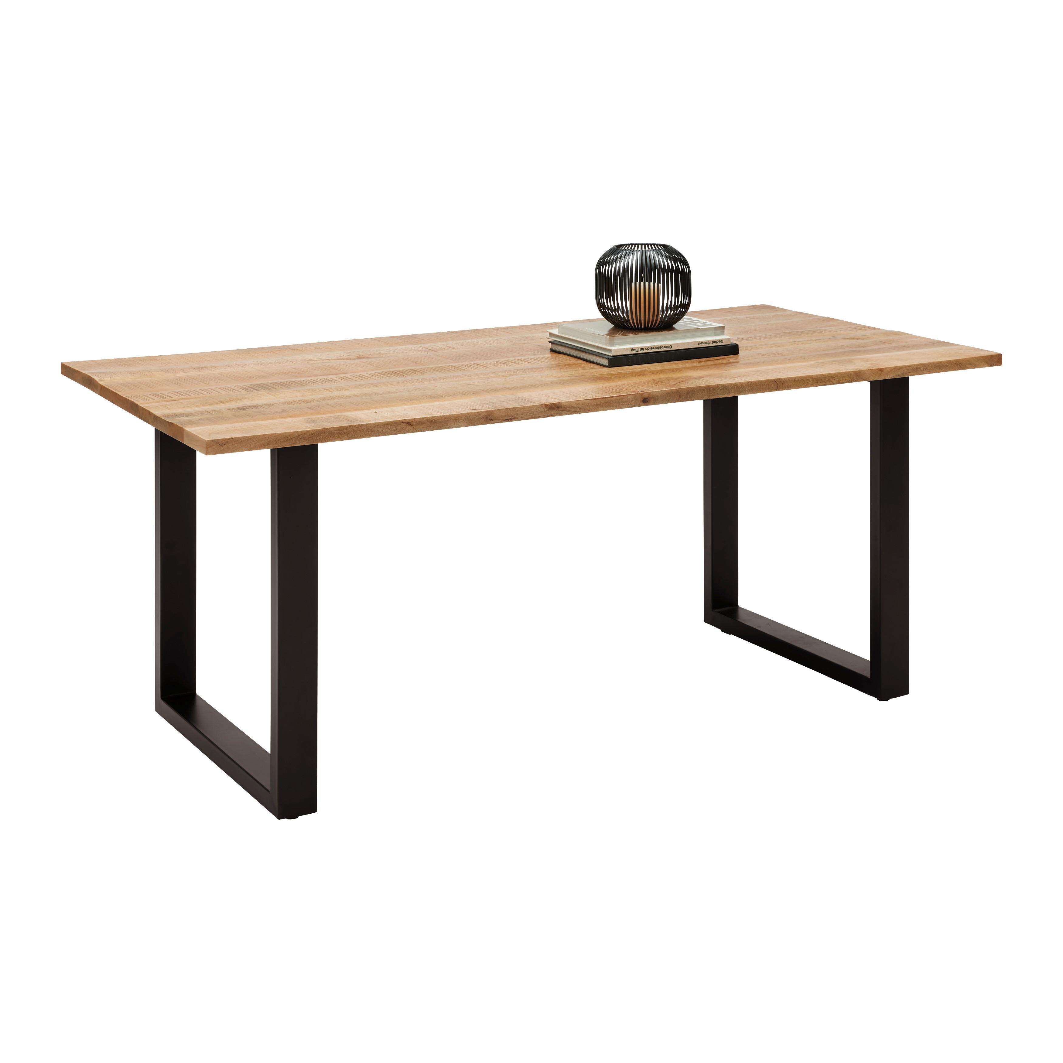 Esstisch Tamani Naturfarben - Schwarz/Naturfarben, Lifestyle, Holz/Metall (180/76/90cm) - Zandiara