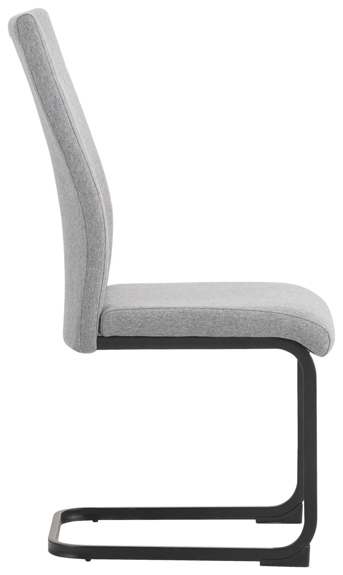 KRZESŁO NA PŁOZIE REUS - czarny/szary, Design, metal/tkanina (44/100/59cm) - Carryhome