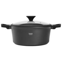 Kochtopf Black Line in Schwarz Ø  ca. 28cm - Klar/Schwarz, KONVENTIONELL, Glas/Kunststoff (28/12,8cm) - Gourmesto