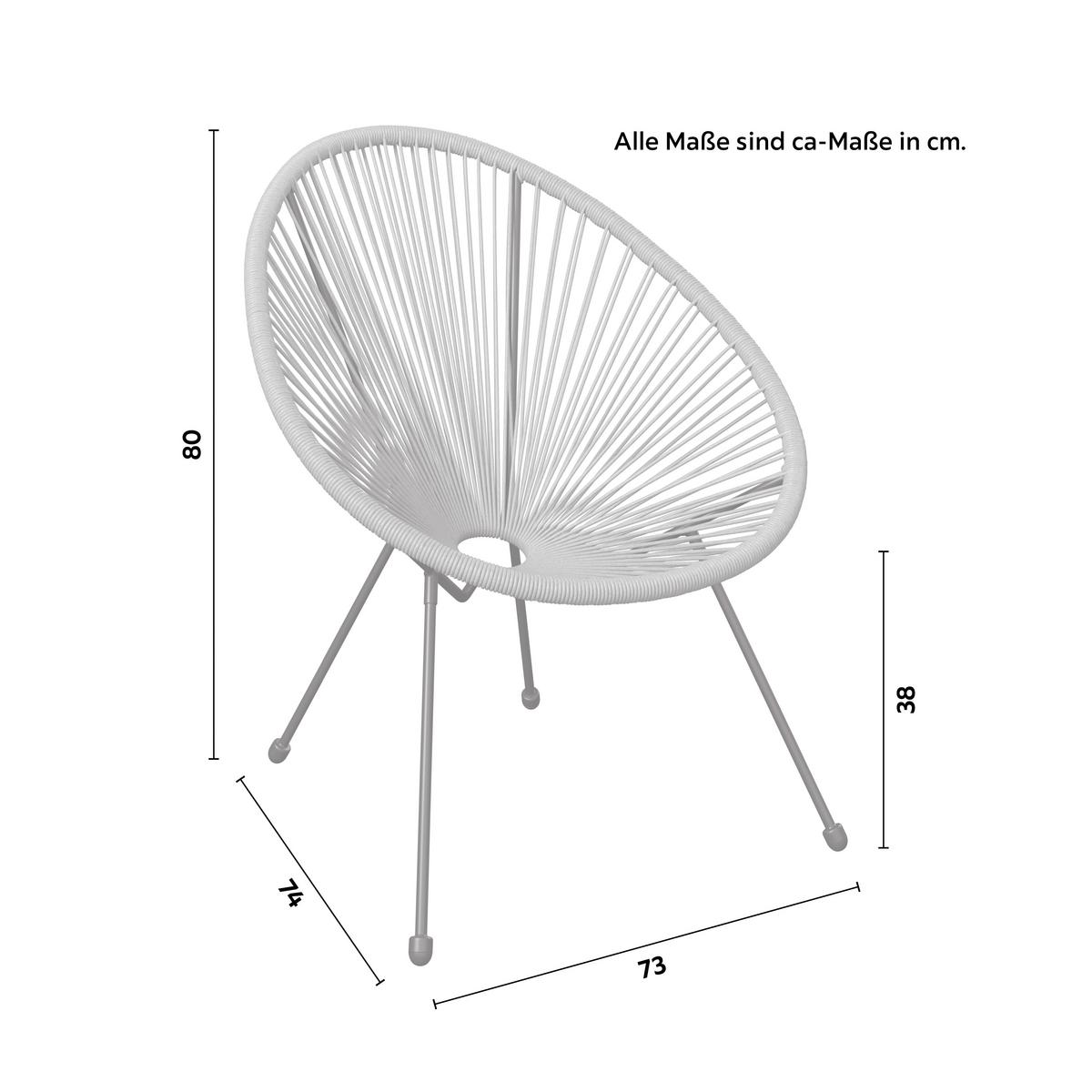 Garten-Relaxsessel Uno Naturfarben/Schwarz - Schwarz/Naturfarben, Basics, Kunststoff/Metall (71/83,5/77cm)