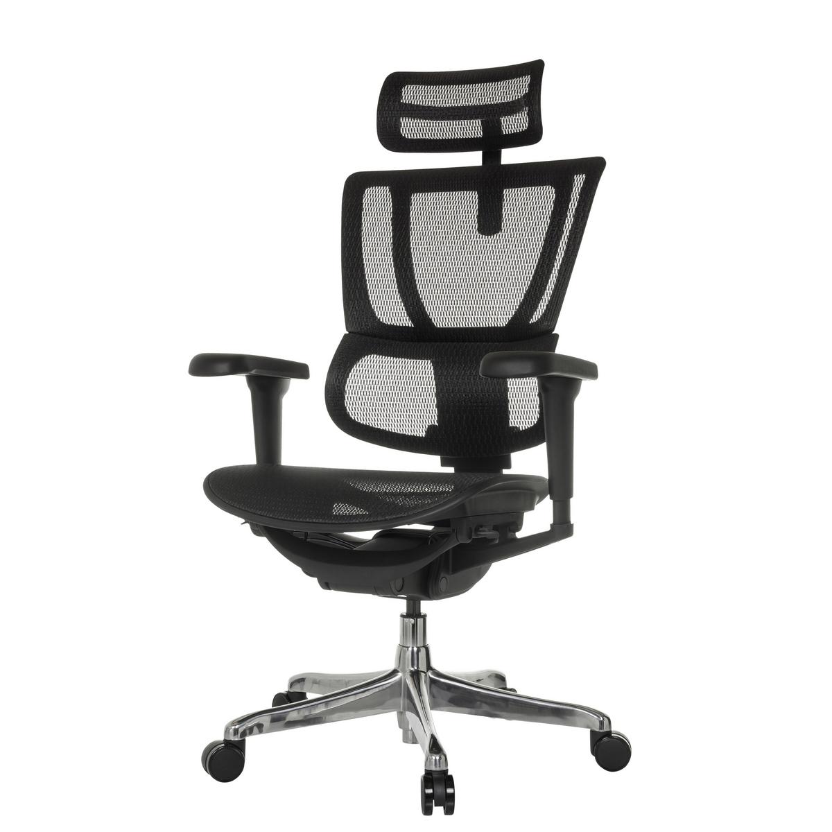 Drehstuhl Ergohuman Slim Ultra Gen 2 Schwarz - Silberfarben/Schwarz, MODERN, Kunststoff/Textil (71/135/75cm) - MID.YOU