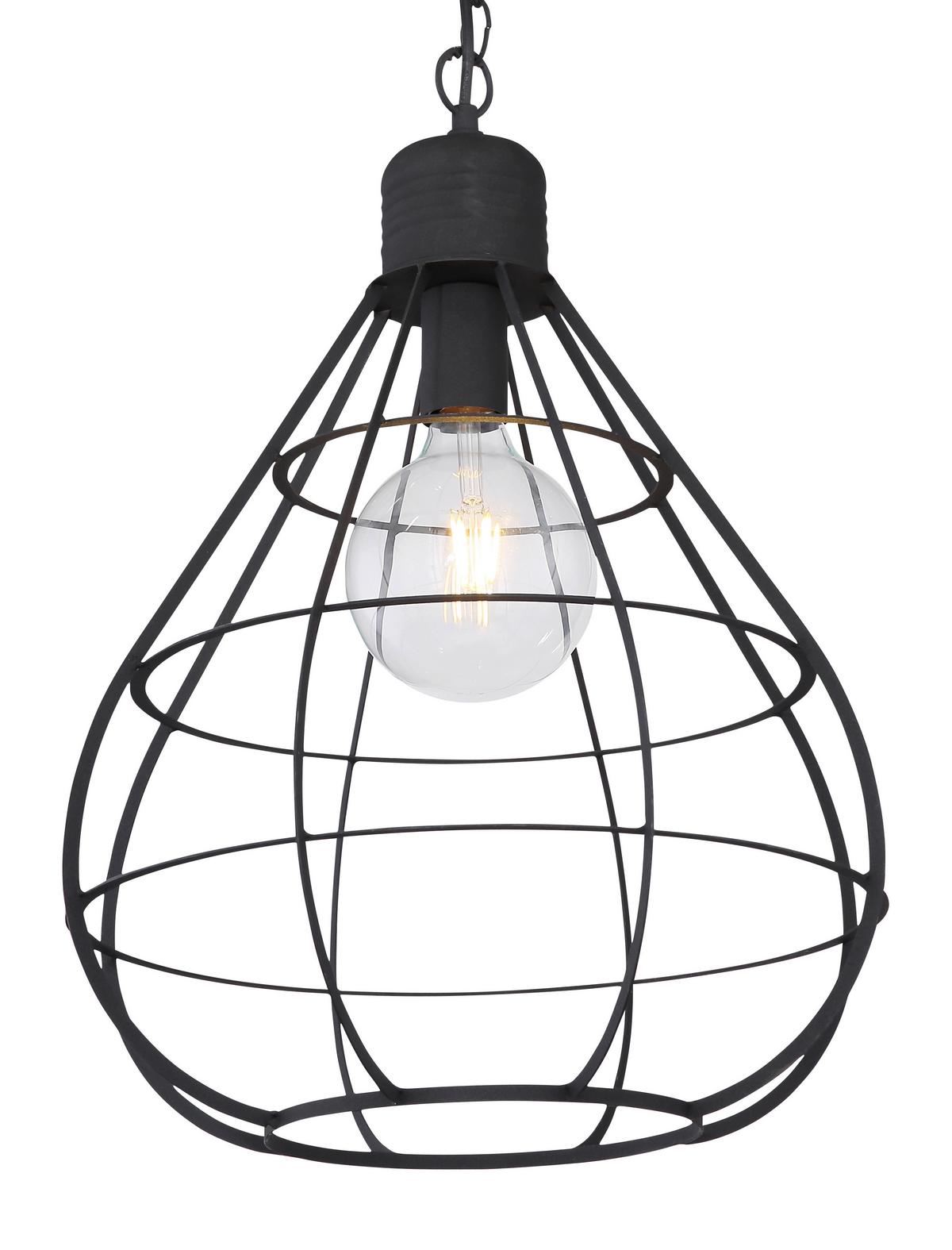Hängeleuchte Clastra max. 60 Watt - Schwarz, Basics, Metall (40/120cm) - Globo