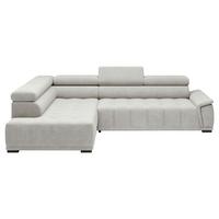 Ecksofa Gremio Links Grauweiß - Schwarz/Grauweiss, Modern, Kunststoff/Textil (206/283cm) - Premium Living