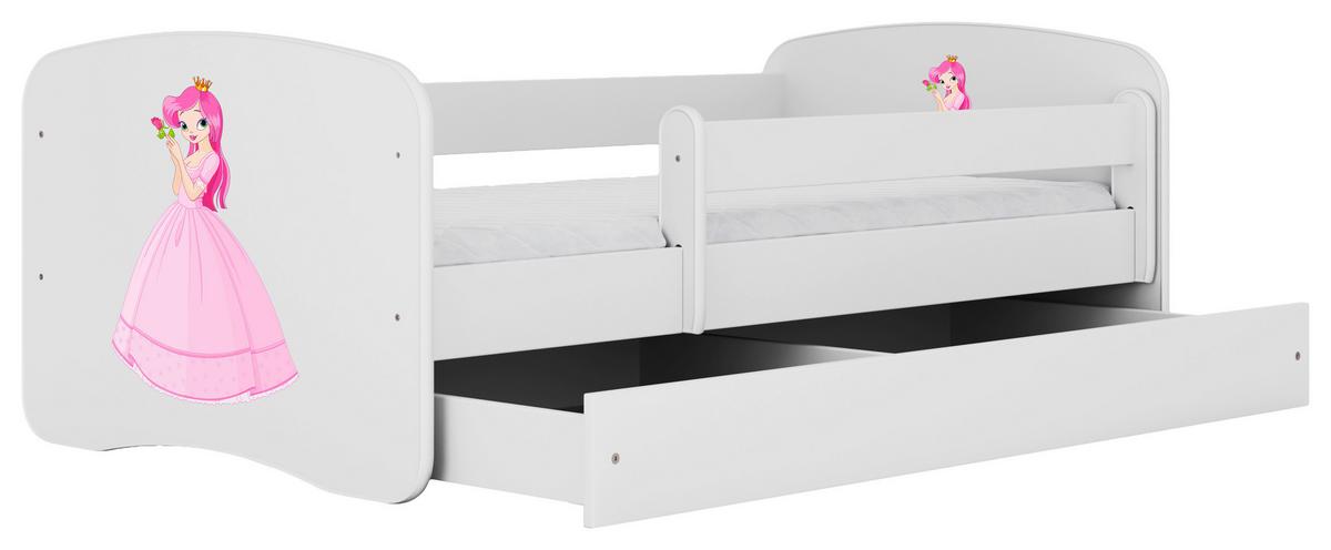 Otroška Postelja Babydreams, Bela, 80x160cm - bela/barve breze, Moderno, tekstil/leseni material (80/160cm) - MID.YOU