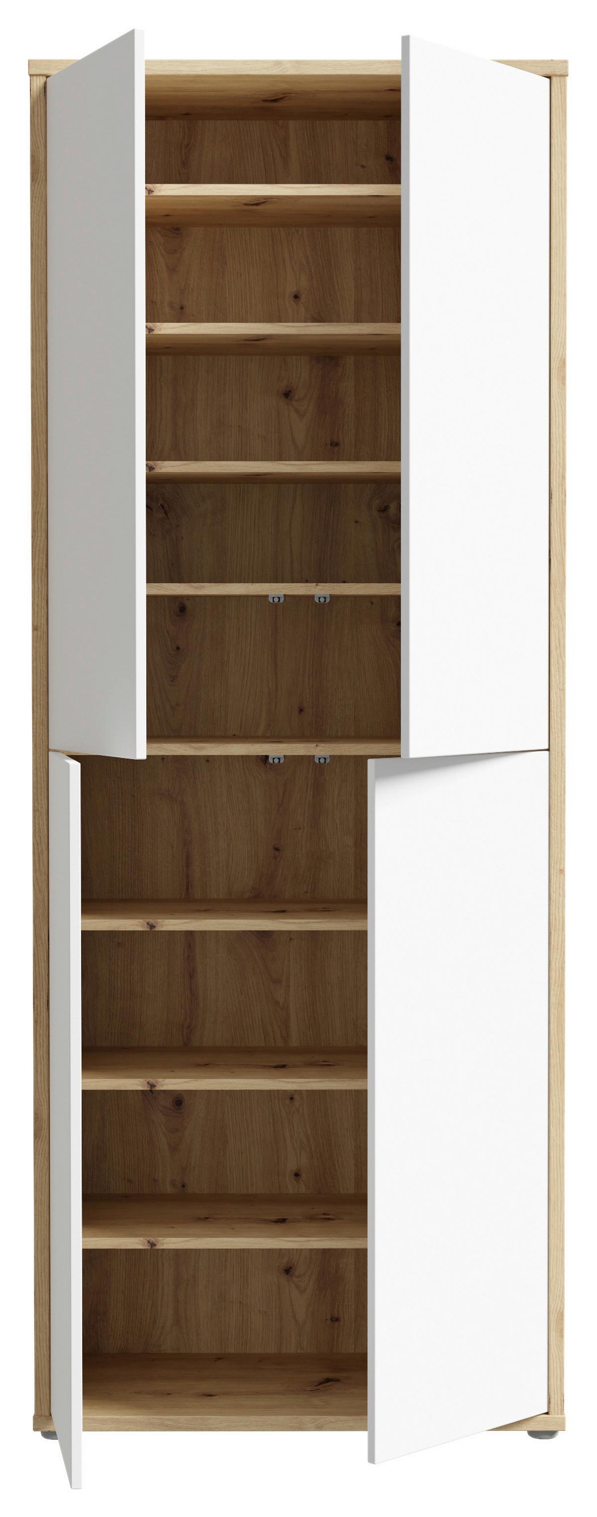 Ormar Za Cipele Alice - siva/hrast Artisan, Moderno, drvni materijal/plastika (74,5/191,9/34,9cm) - Modern Living