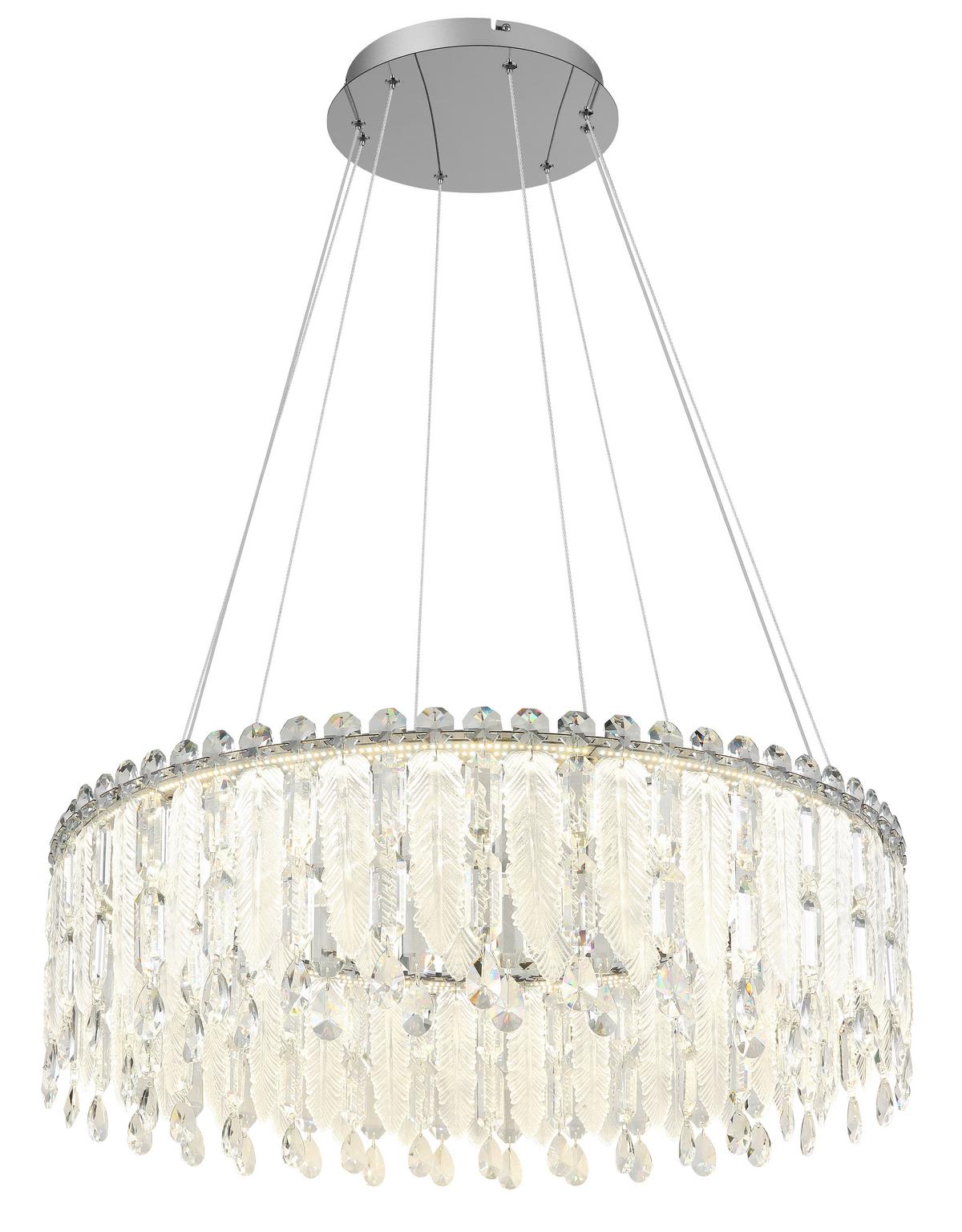 LED-HÄNGELEUCHTE 67176-78 KLUNKA - Klar/Chromfarben, Lifestyle, Glas/Kunststoff (79,5/120cm) - Globo