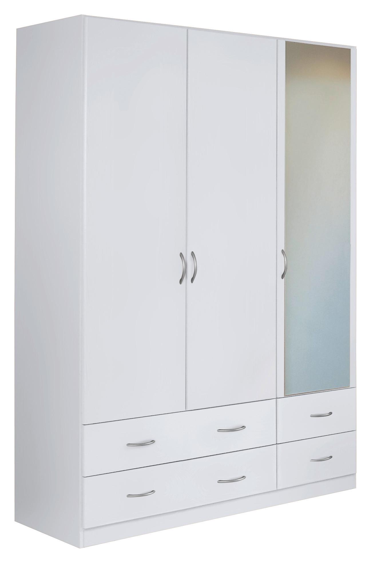 Omara S Klasičnimi Vrati Case, Bela - srebrne barve/bela, Design, umetna masa/steklo (136/197/54cm) - Boxxx