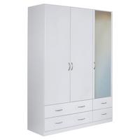 Omara S Klasičnimi Vrati Case, Bela - srebrne barve/bela, Design, umetna masa/steklo (136/197/54cm) - Boxxx
