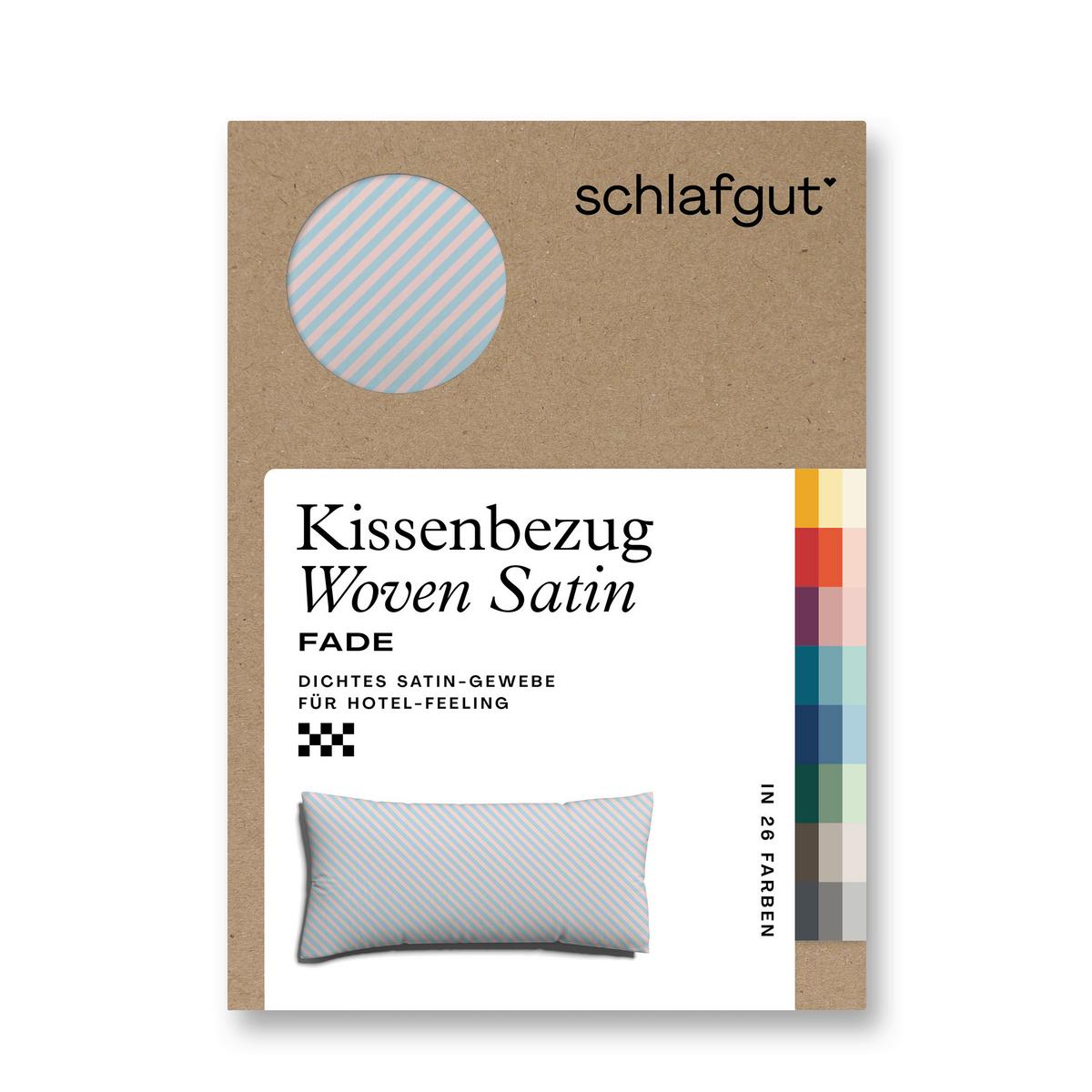 Kopfpolsterbezug Woven Satin Rosa/Hellblau ca. 40x80cm - Rosa/Hellblau, Basics, Textil (40/80cm) - Schlafgut