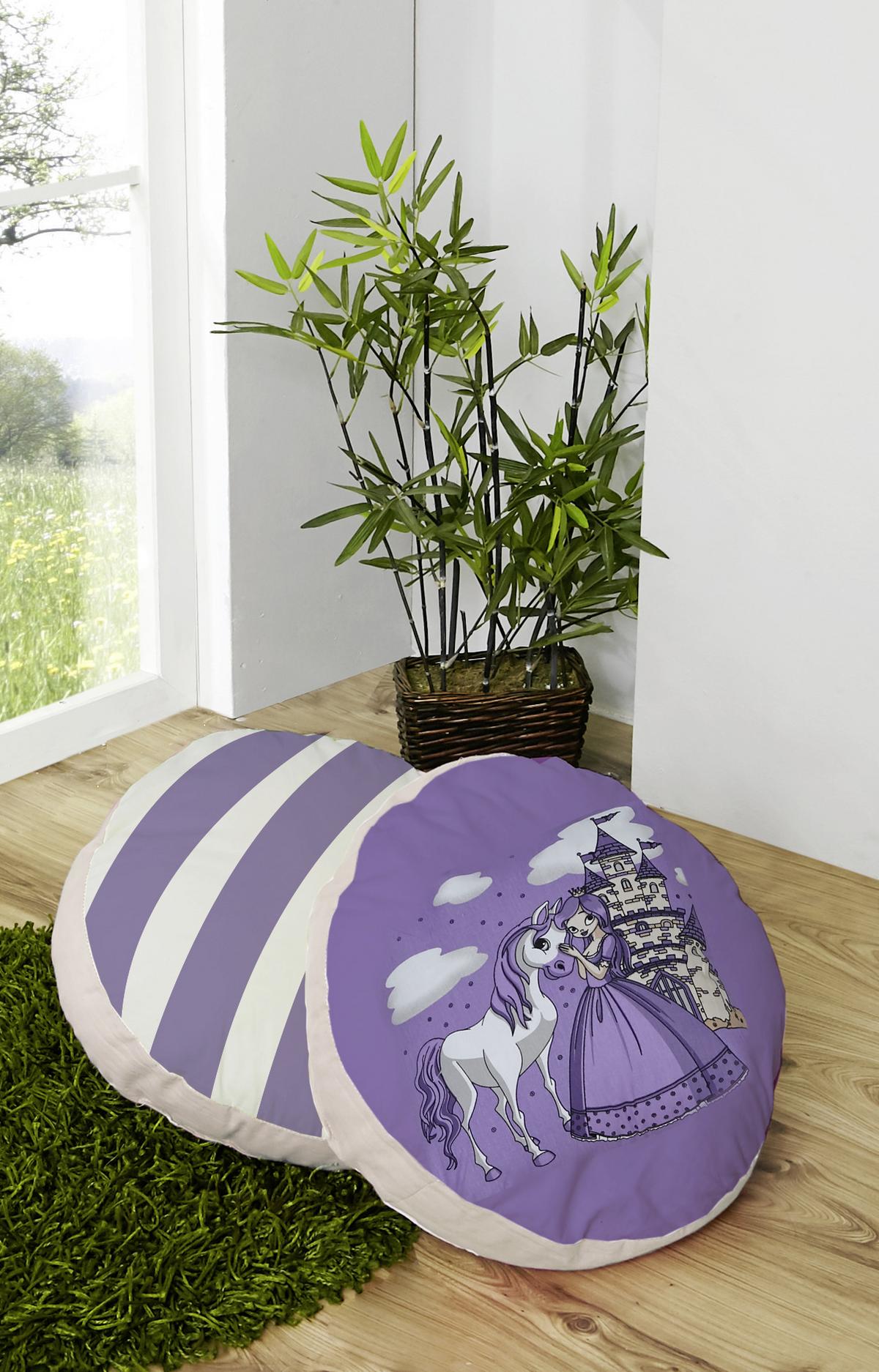 Okrasna Blazina Pferd, Vijolična, Bela - barve bezga, Konvencionalno, tekstil (40/40cm) - MID.YOU