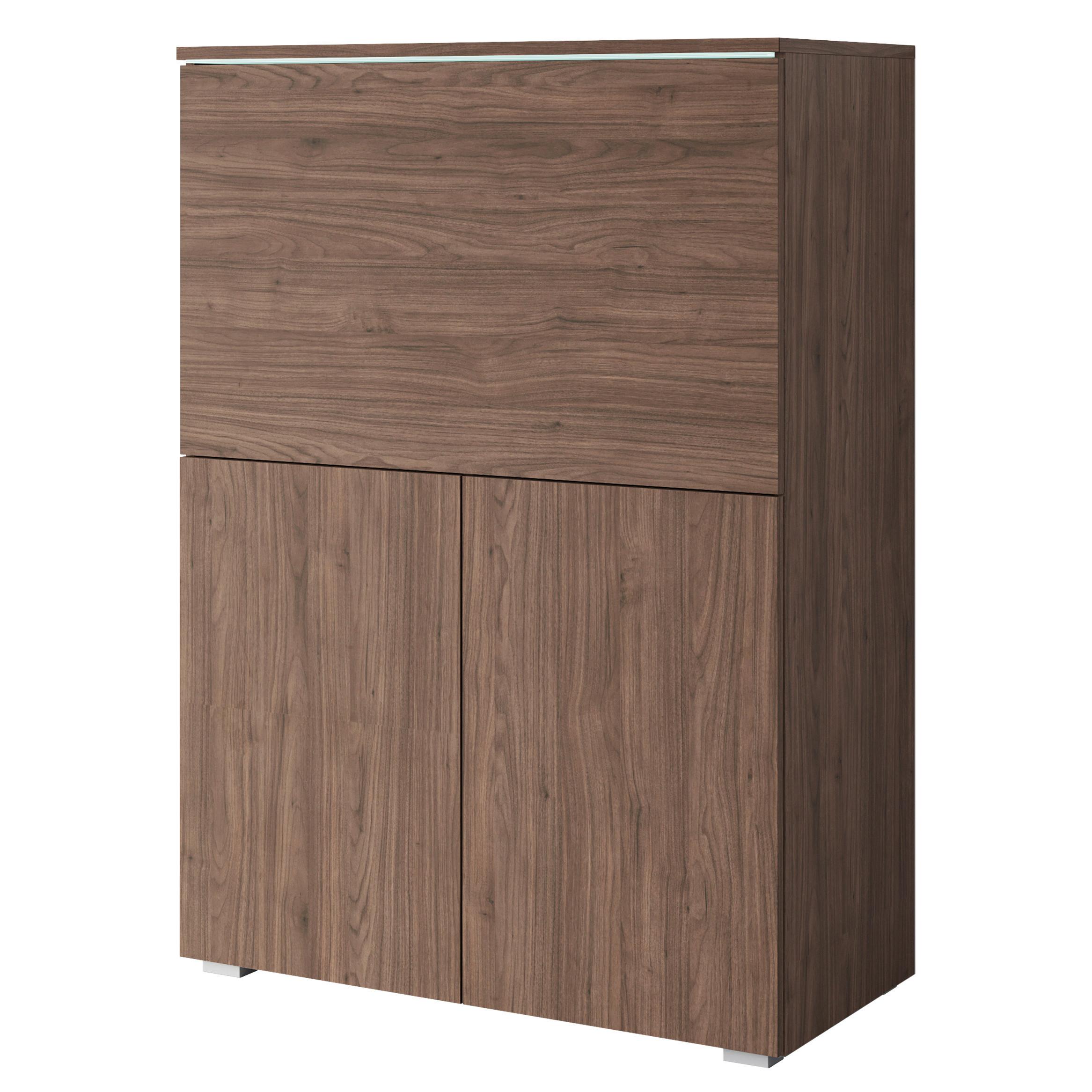 Sekretär Vera 90 Nussbaumfarben - Nussbaumfarben/Grau, Design, Holzwerkstoff/Kunststoff (90/125,1/42cm) - P & B