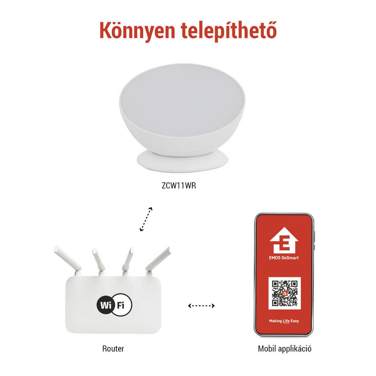 Led Hangulatlámpa Gosmart - fehér, Basics, műanyag