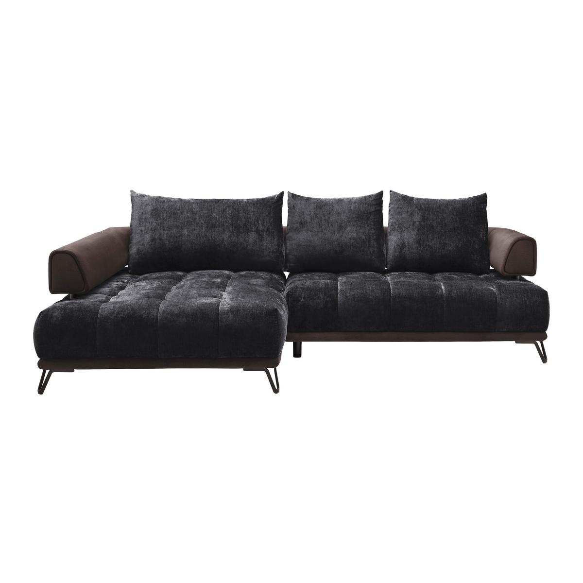 Ecksofa Morgan Anthrazit - Anthrazit/Schwarz, MODERN, Textil/Metall (184/262cm) - Mömax