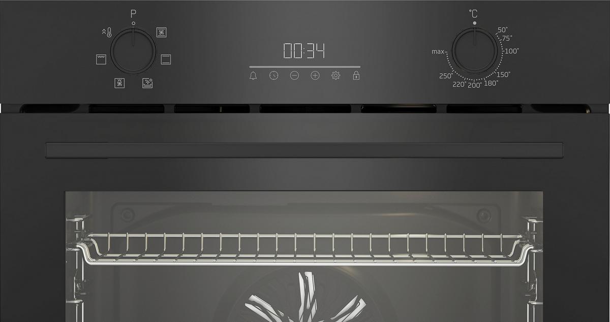 Einbaubackofen  BBIE123001BD Schwarz - Schwarz, Basics, Metall (59,4/59,5/56,7cm) - Elektra Bregenz