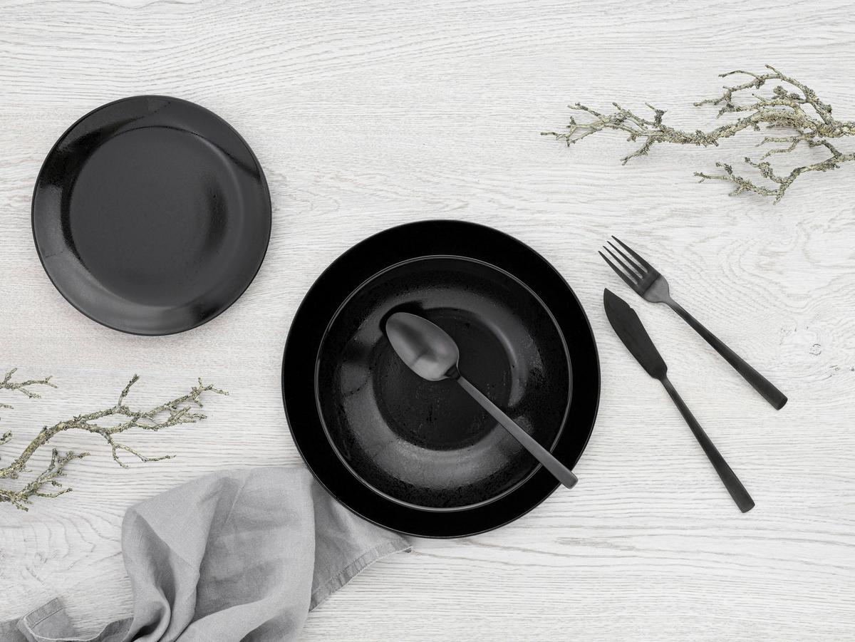 Jedilni Servis Diana, 12-Delni - črna, Basics, steklo - Creatable