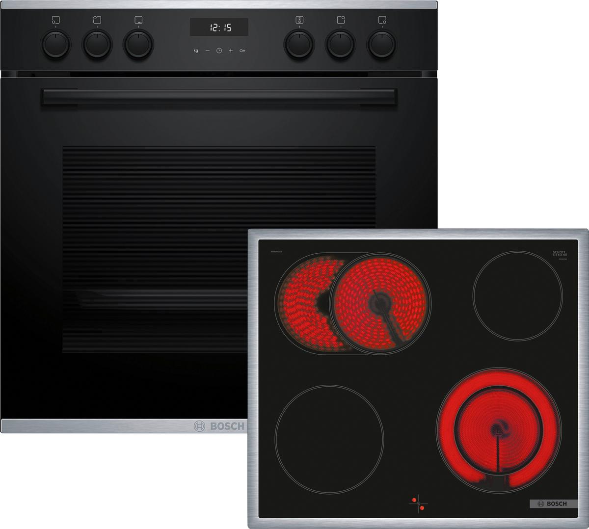 Herdset HND631FH63 - Schwarz, Glas/Metall (59,4/59,5/54,8cm) - Bosch