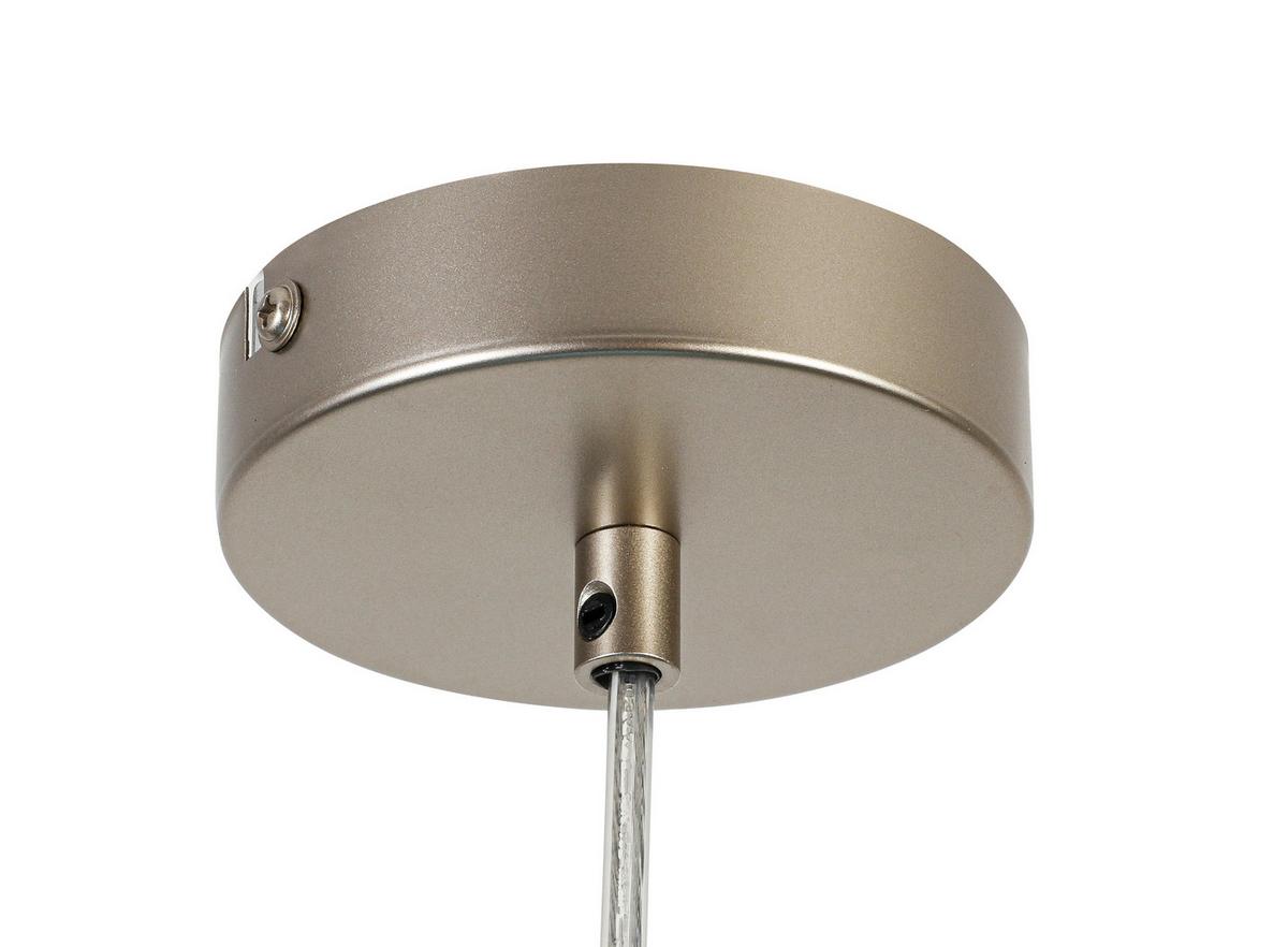 Hängeleuchte Reni Champagnerfarben max.120 Watt - Champagner/Transparent, MODERN, Glas/Kunststoff (86/18/120cm)