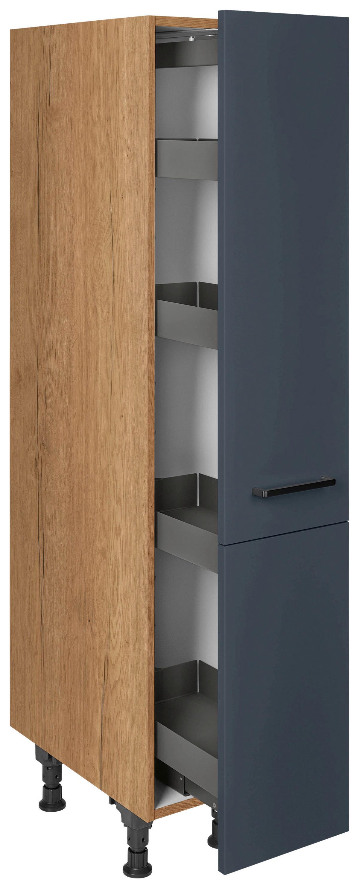 Apothekerschrank Easytouch Blau - Blau/Eichefarben, MODERN, Holzwerkstoff/Metall (30/168/58cm) - Nobilia